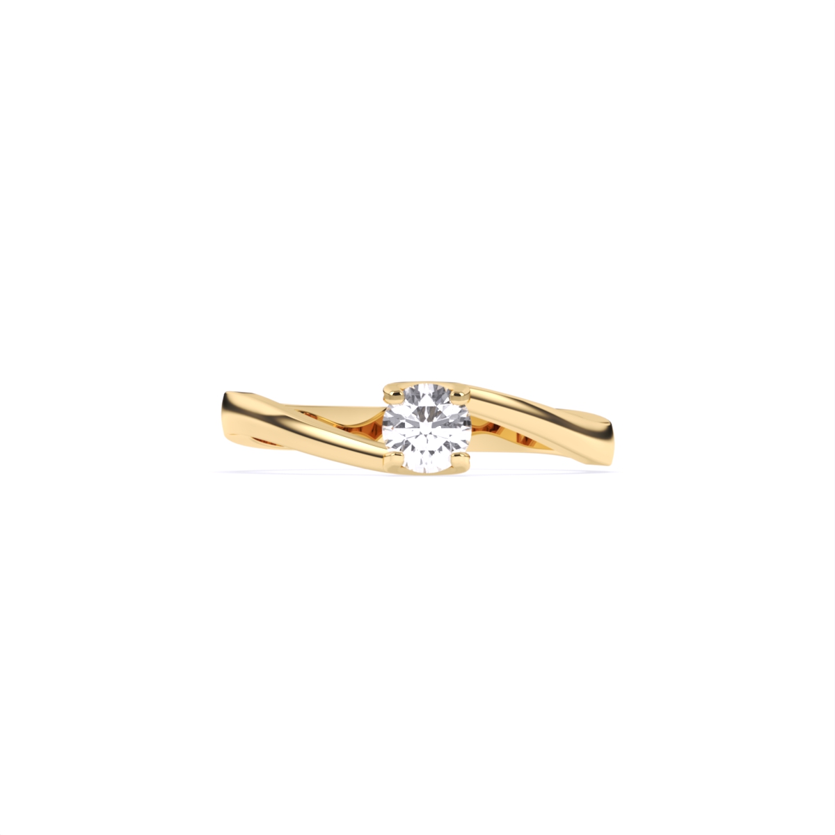 Bypass Round Solitaire Ring
