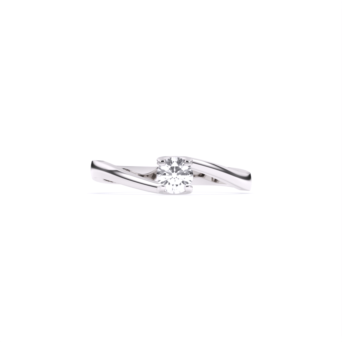 Bypass Round Solitaire Ring