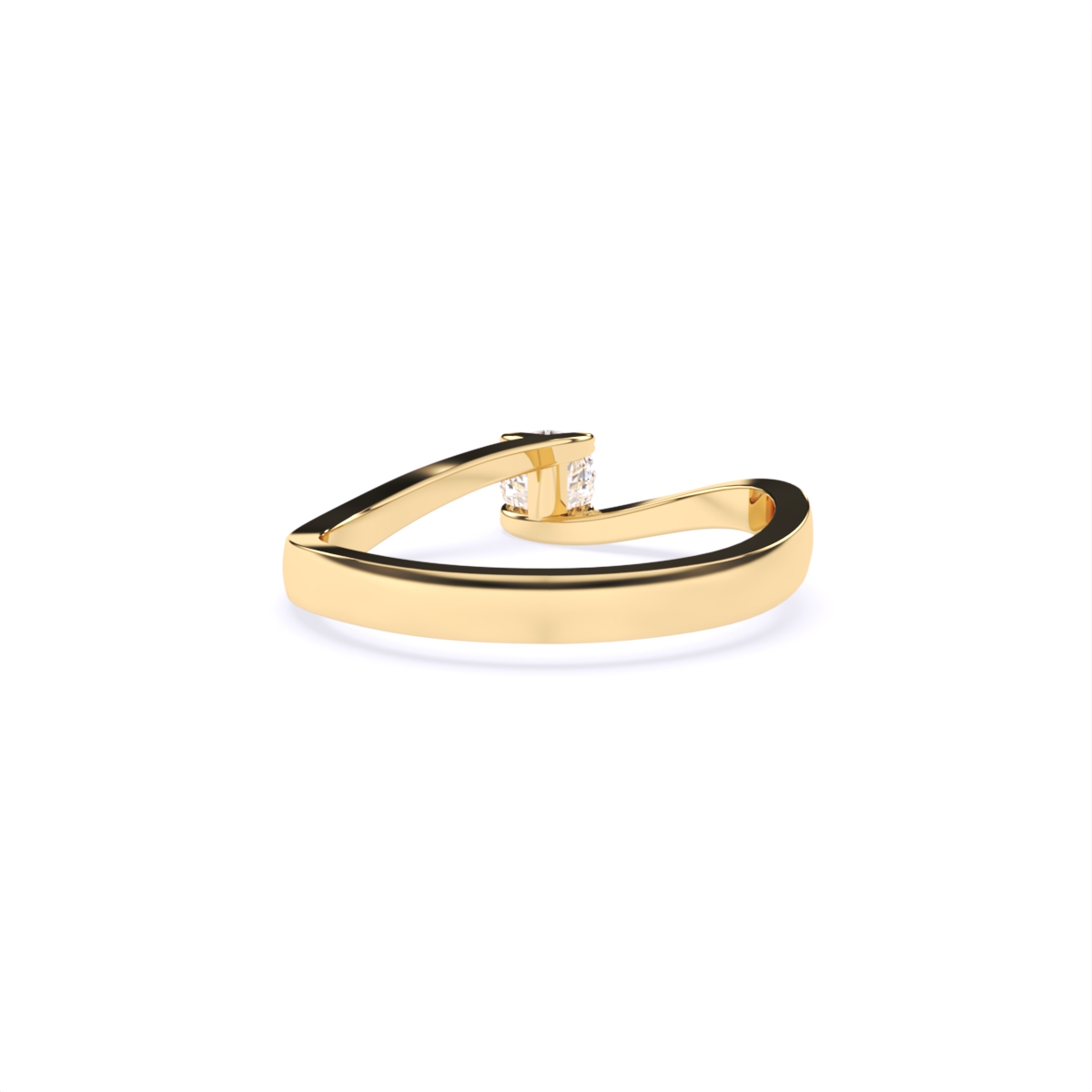Bypass Round Solitaire Ring