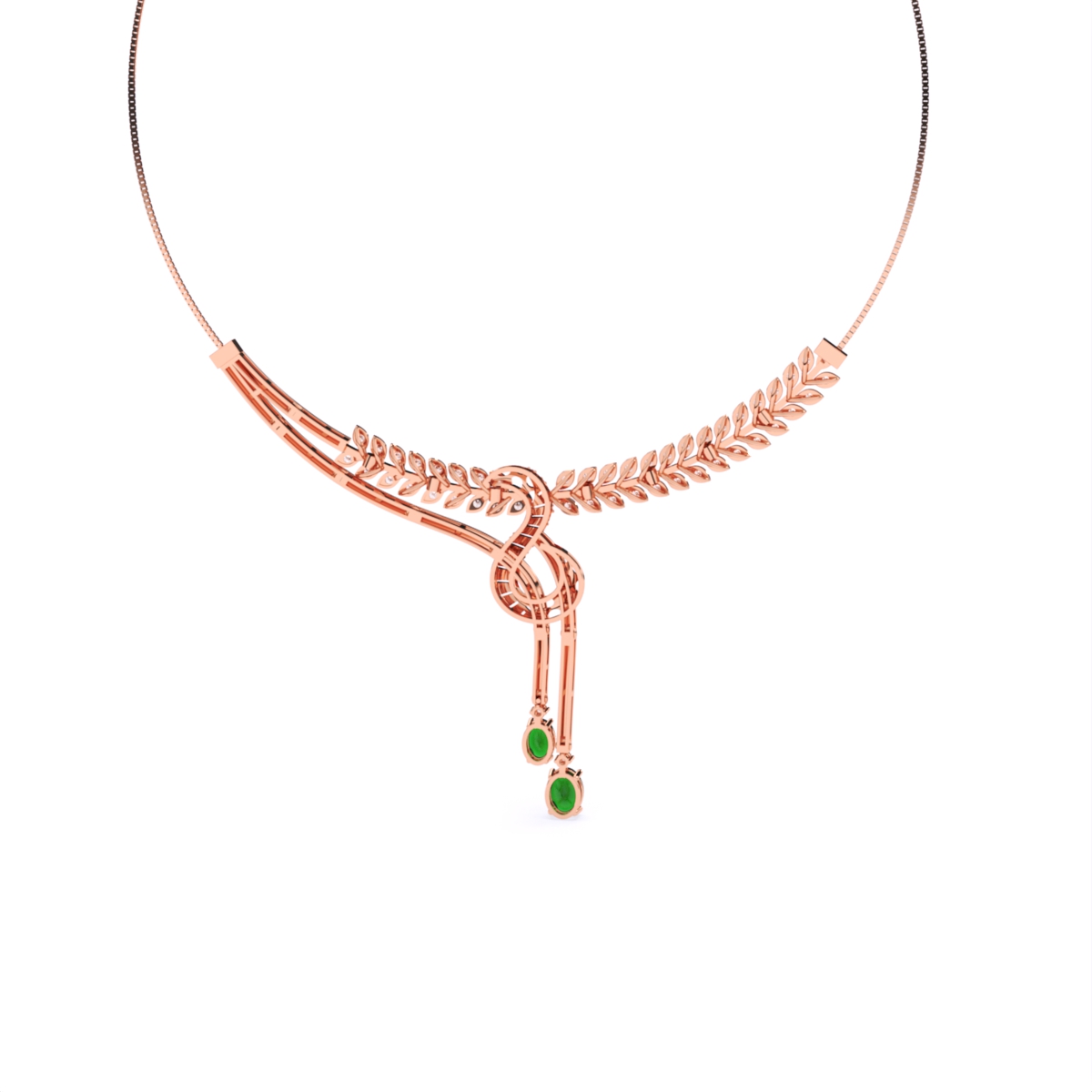 Dual Tone Floral lab Diamond Necklace Set