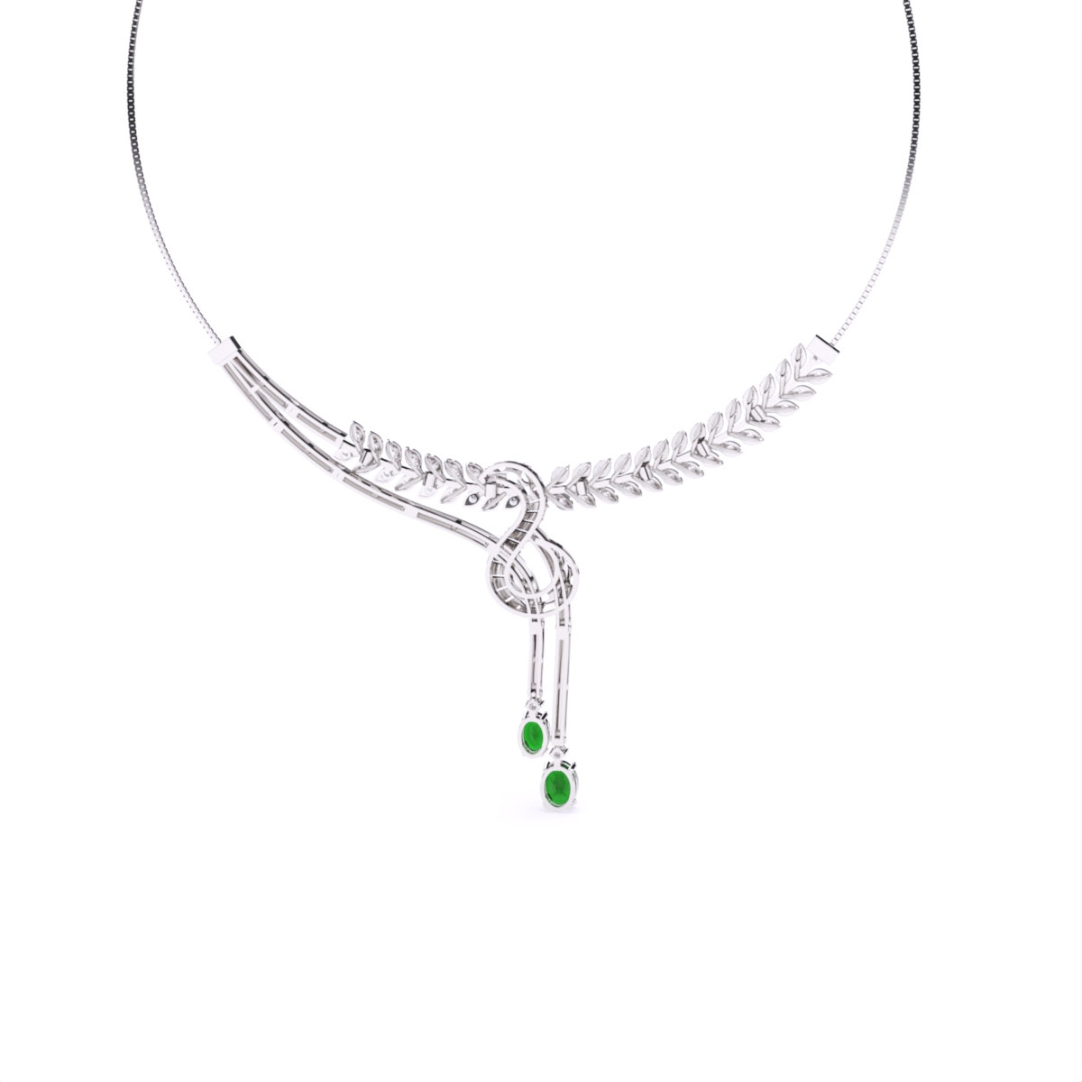 Dual Tone Floral lab Diamond Necklace Set