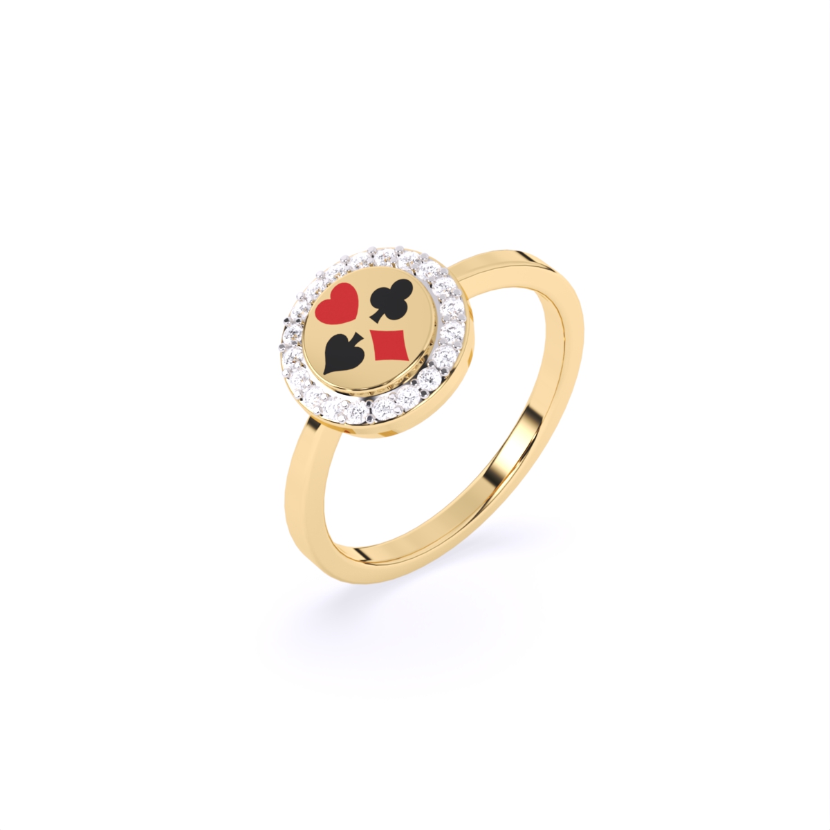 Halo Lab Grown Diamond Gold Poker-Inspired Ring