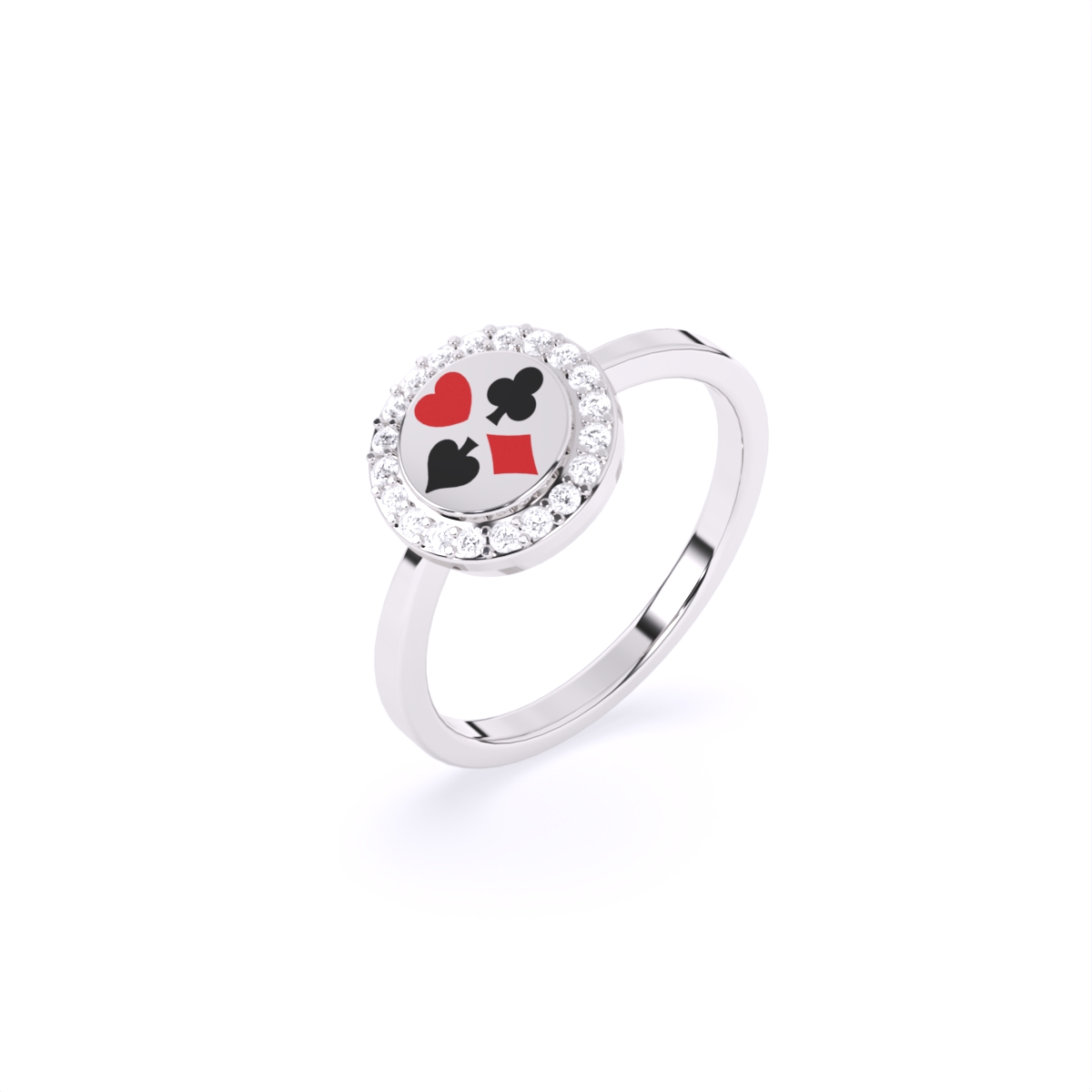 Halo Lab Grown Diamond Gold Poker-Inspired Ring