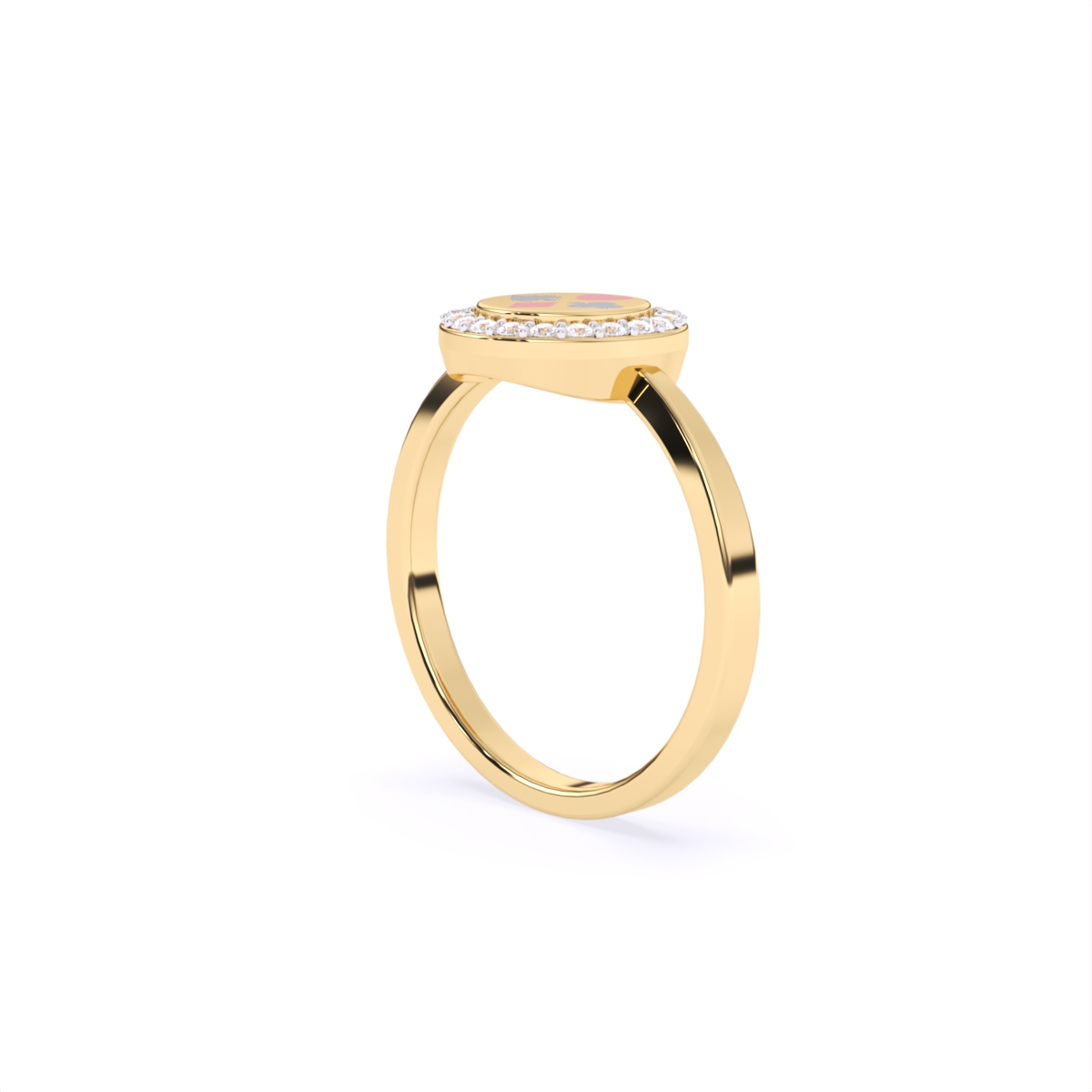 Halo Lab Grown Diamond Gold Poker-Inspired Ring