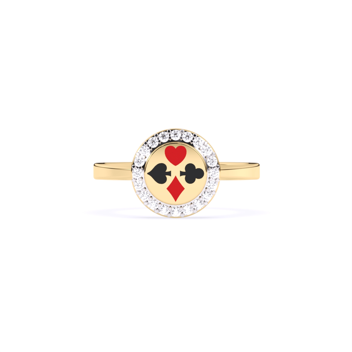 Halo Lab Grown Diamond Gold Poker-Inspired Ring