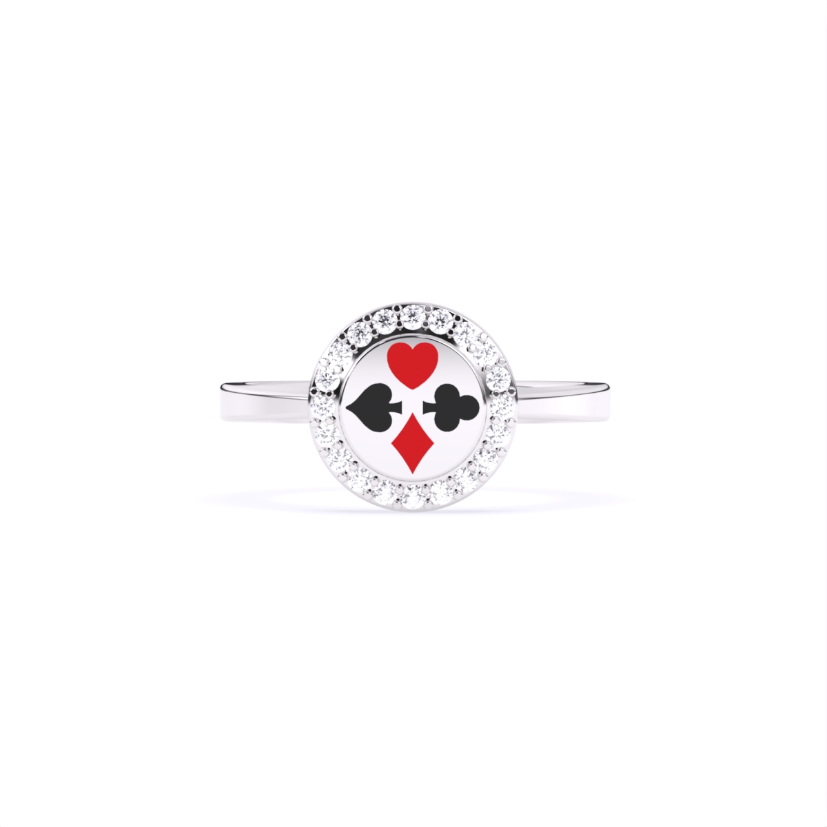 Halo Lab Grown Diamond Gold Poker-Inspired Ring