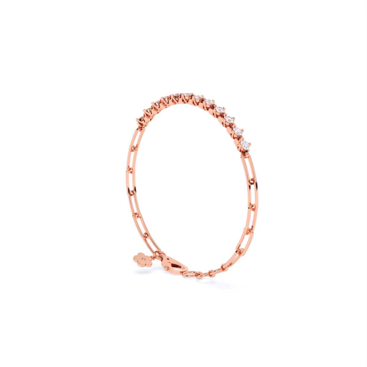 Round Light Weight Tennis Lab Grown Diamond Bracelet