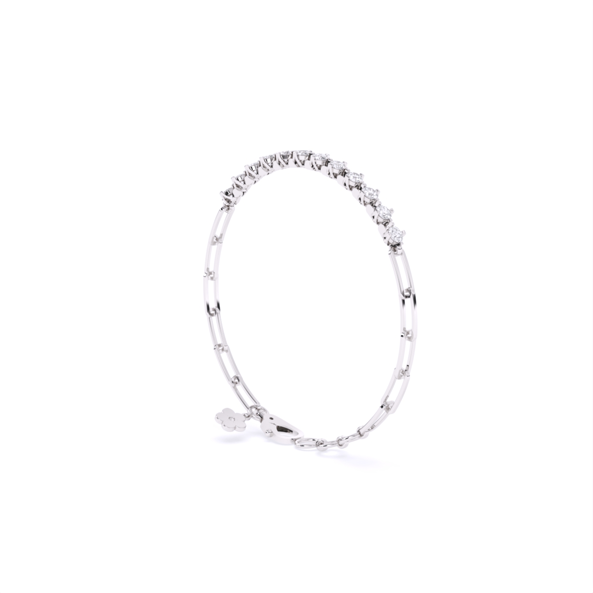 Round Light Weight Tennis Lab Grown Diamond Bracelet