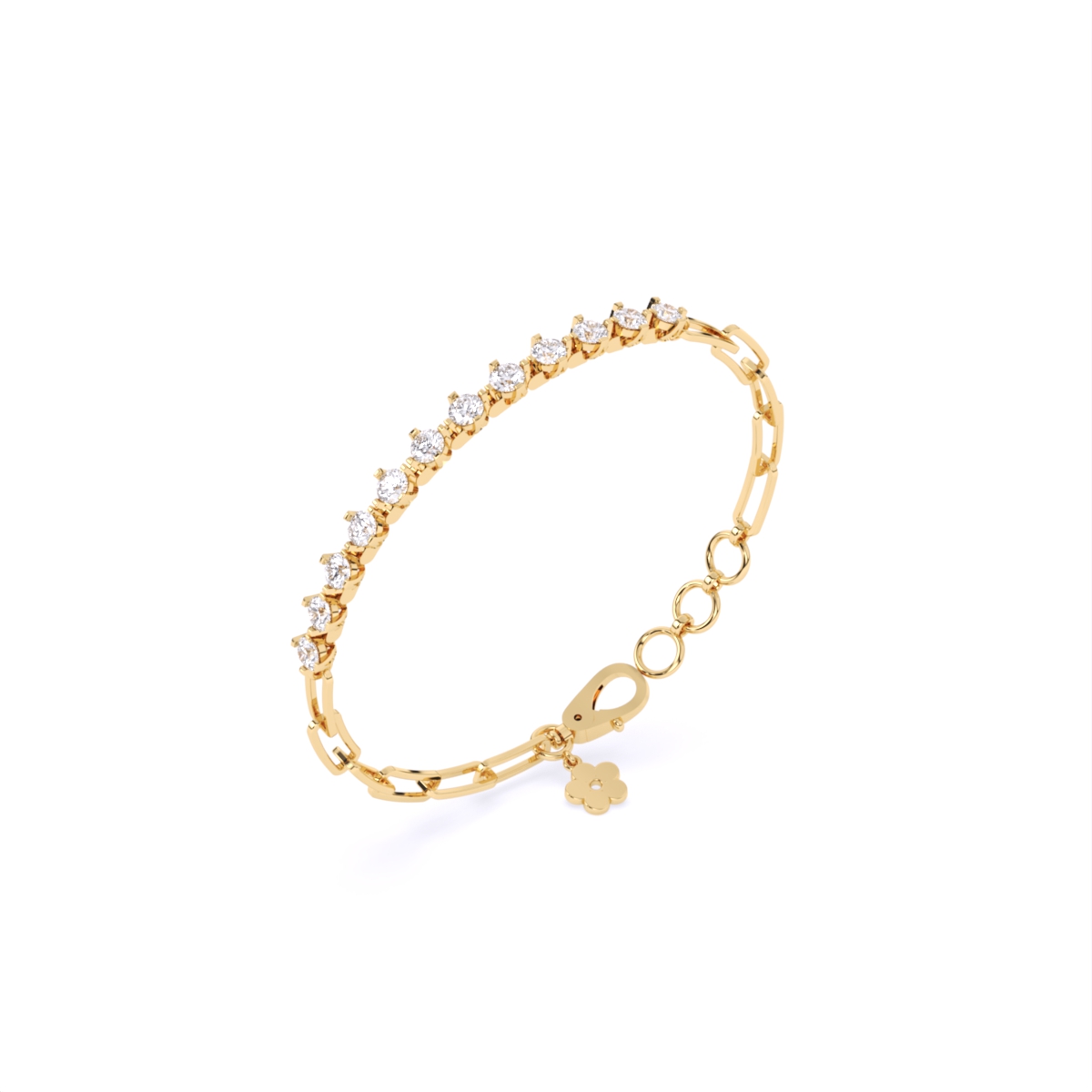 Round Light Weight Tennis Lab Grown Diamond Bracelet