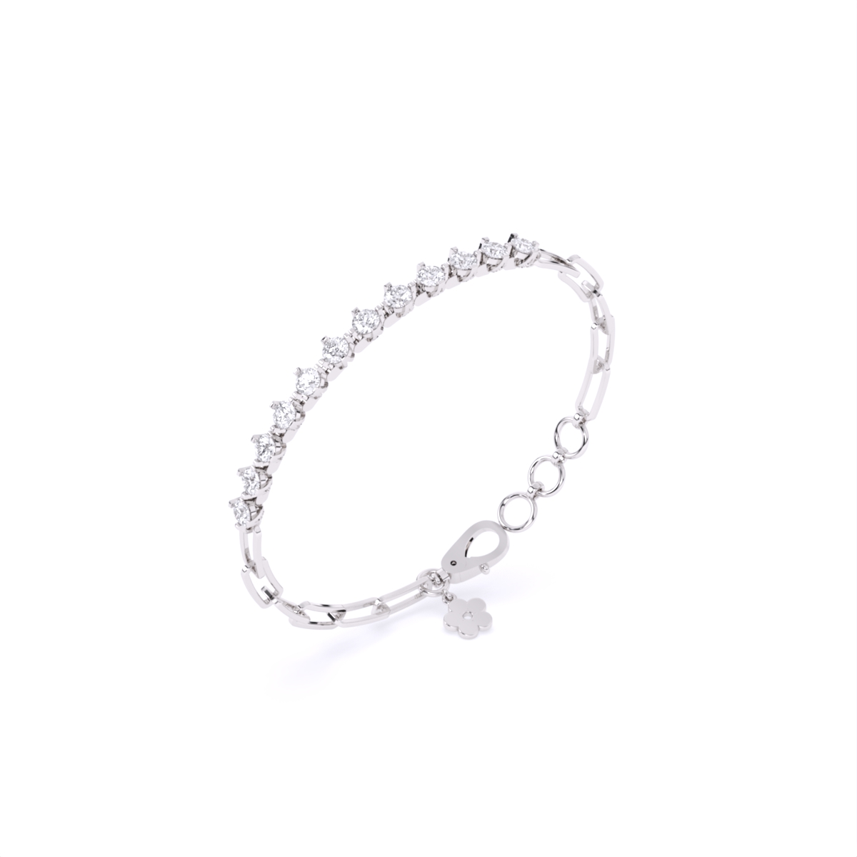 Round Light Weight Tennis Lab Grown Diamond Bracelet