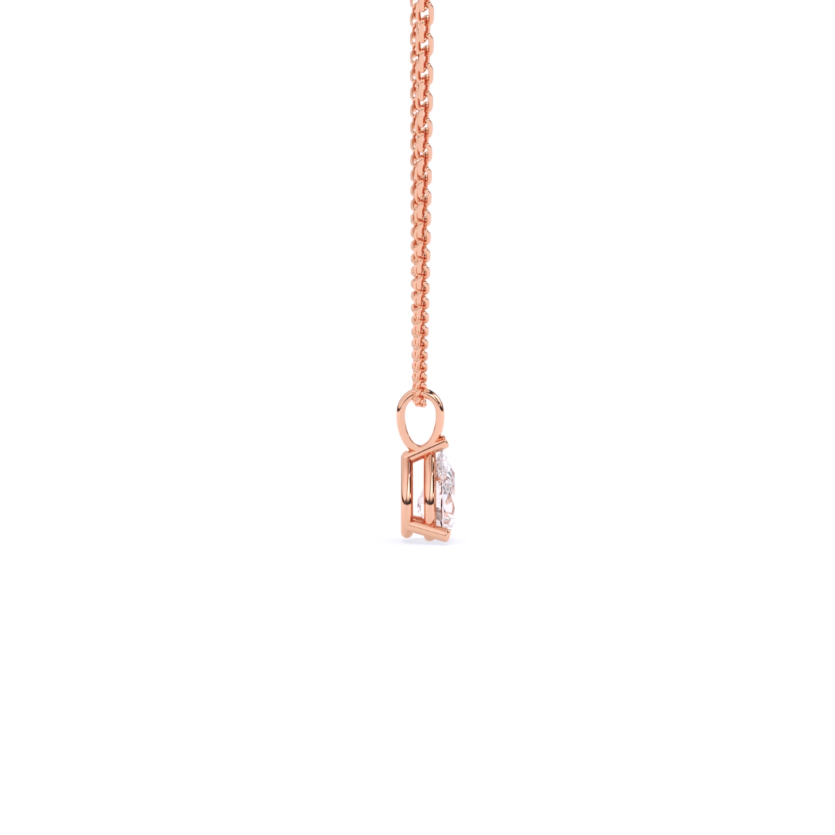 Pear solitaire Lab Grown Diamond Pendant With Chain