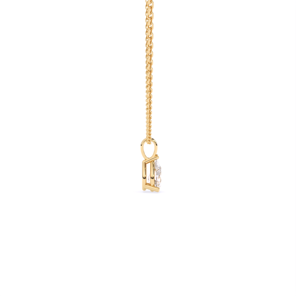 Pear solitaire Lab Grown Diamond Pendant With Chain