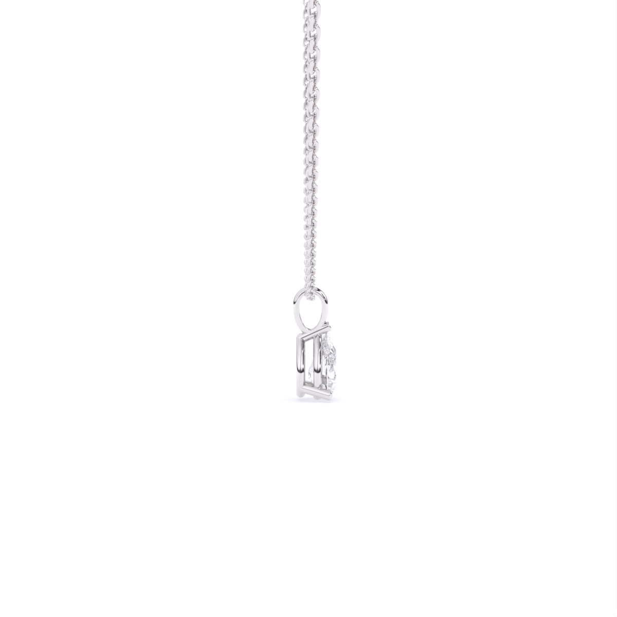 Pear solitaire Lab Grown Diamond Pendant With Chain