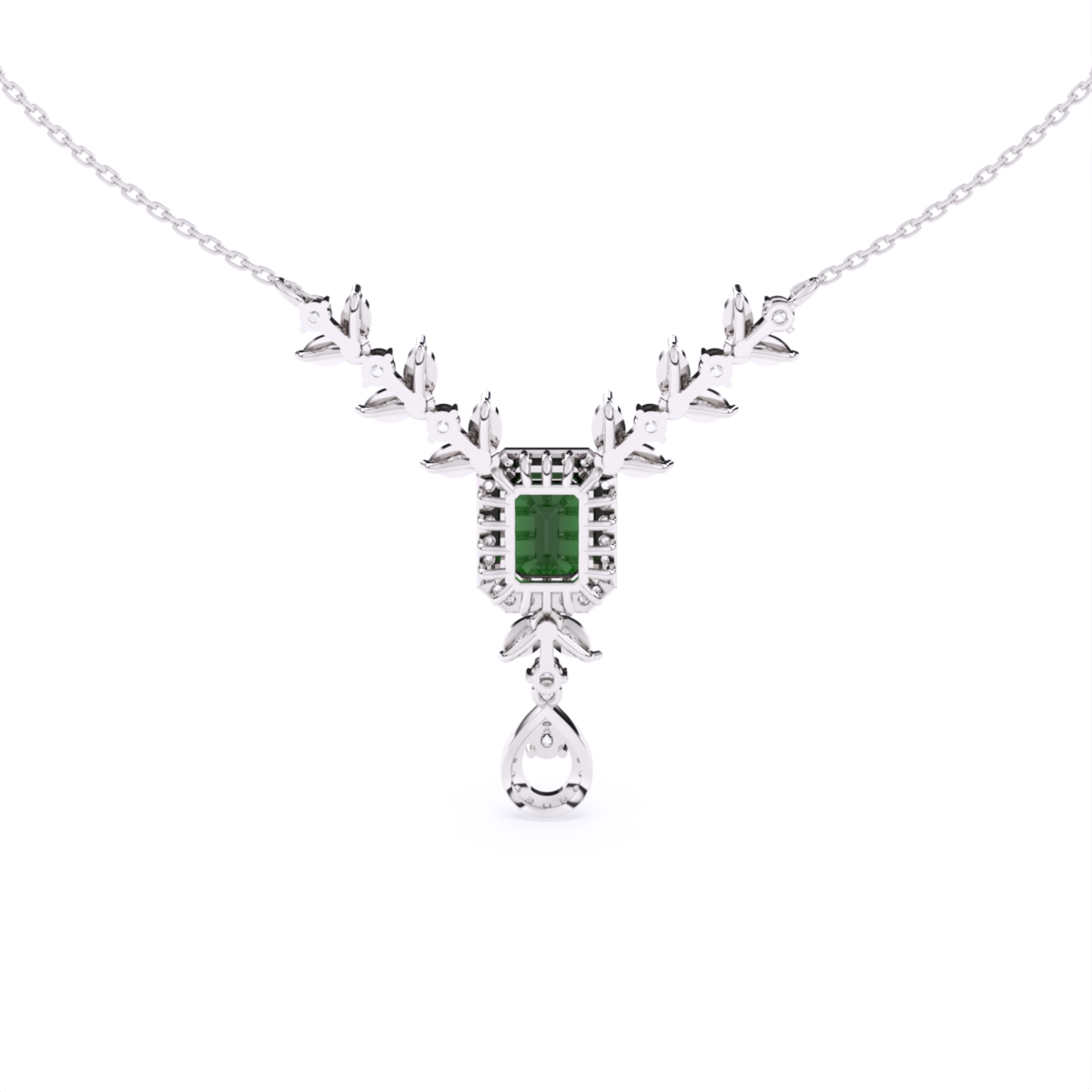 Emerald Elegance Gold Lab Diamond Necklace