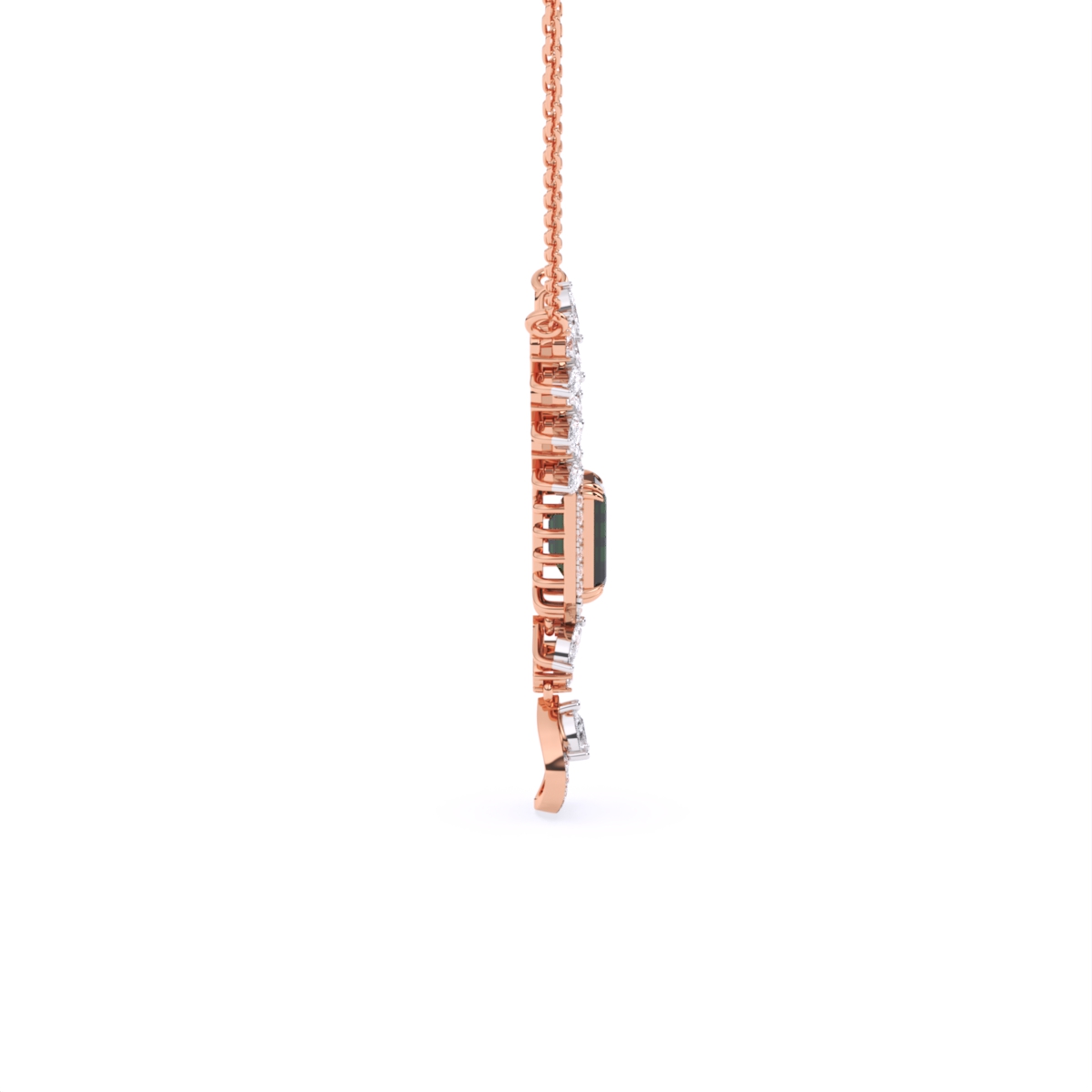 Emerald Elegance Gold Lab Diamond Necklace