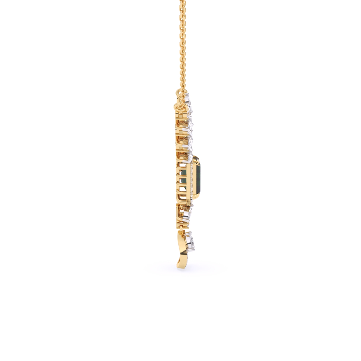 Emerald Elegance Gold Lab Diamond Necklace