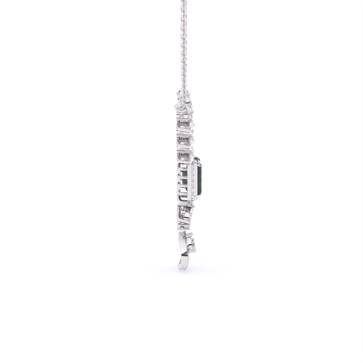 Emerald Elegance Gold Lab Diamond Necklace