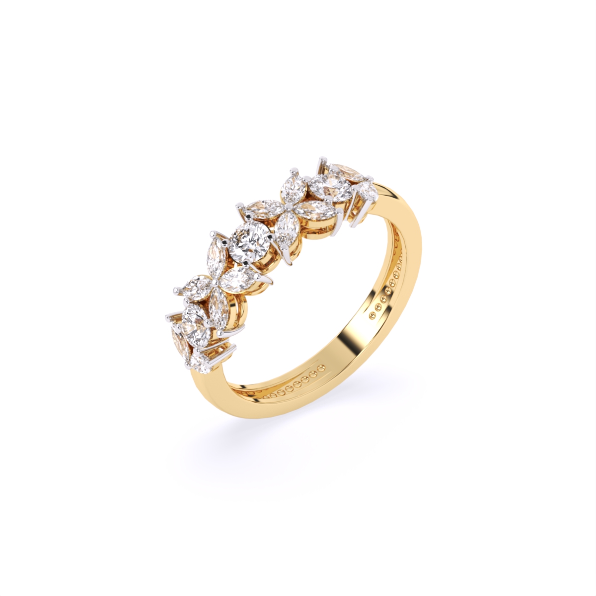 Marquise & Round Floral Lab Grown Diamond Ring