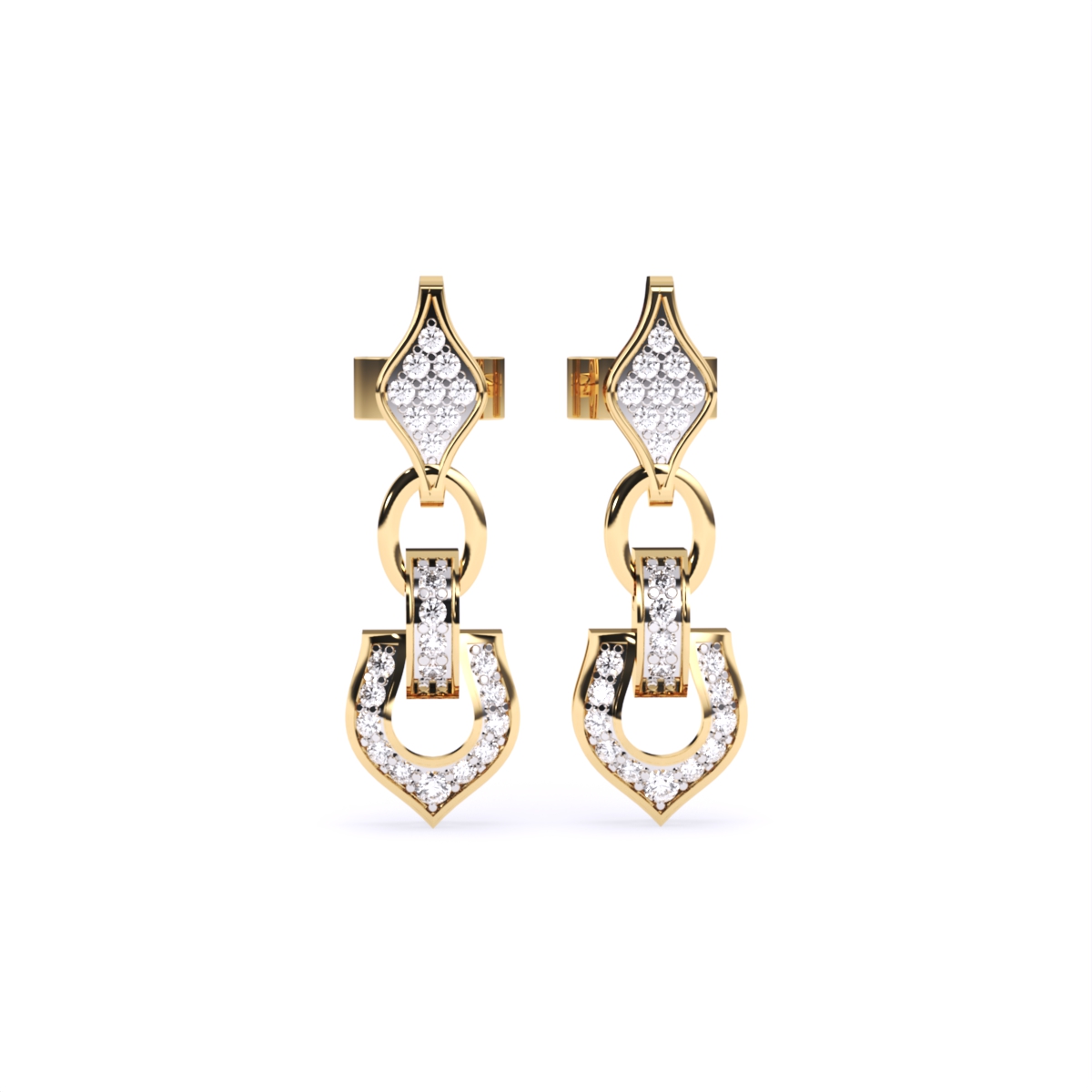 Regal Charm Link Lab Grown Diamond Earrings