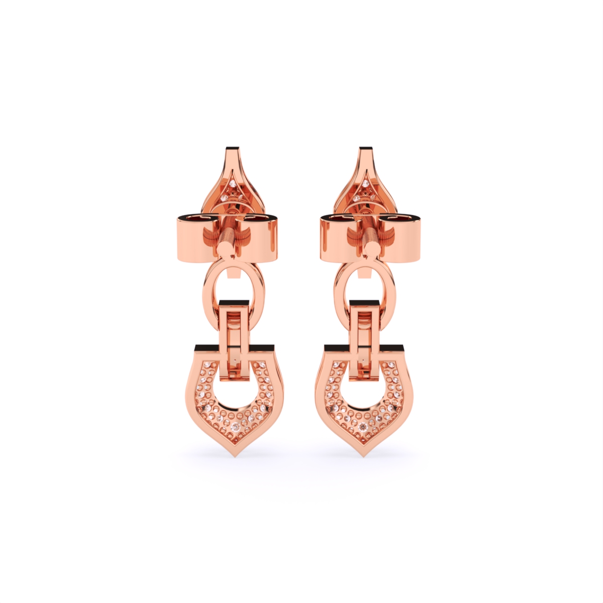 Regal Charm Link Lab Grown Diamond Earrings