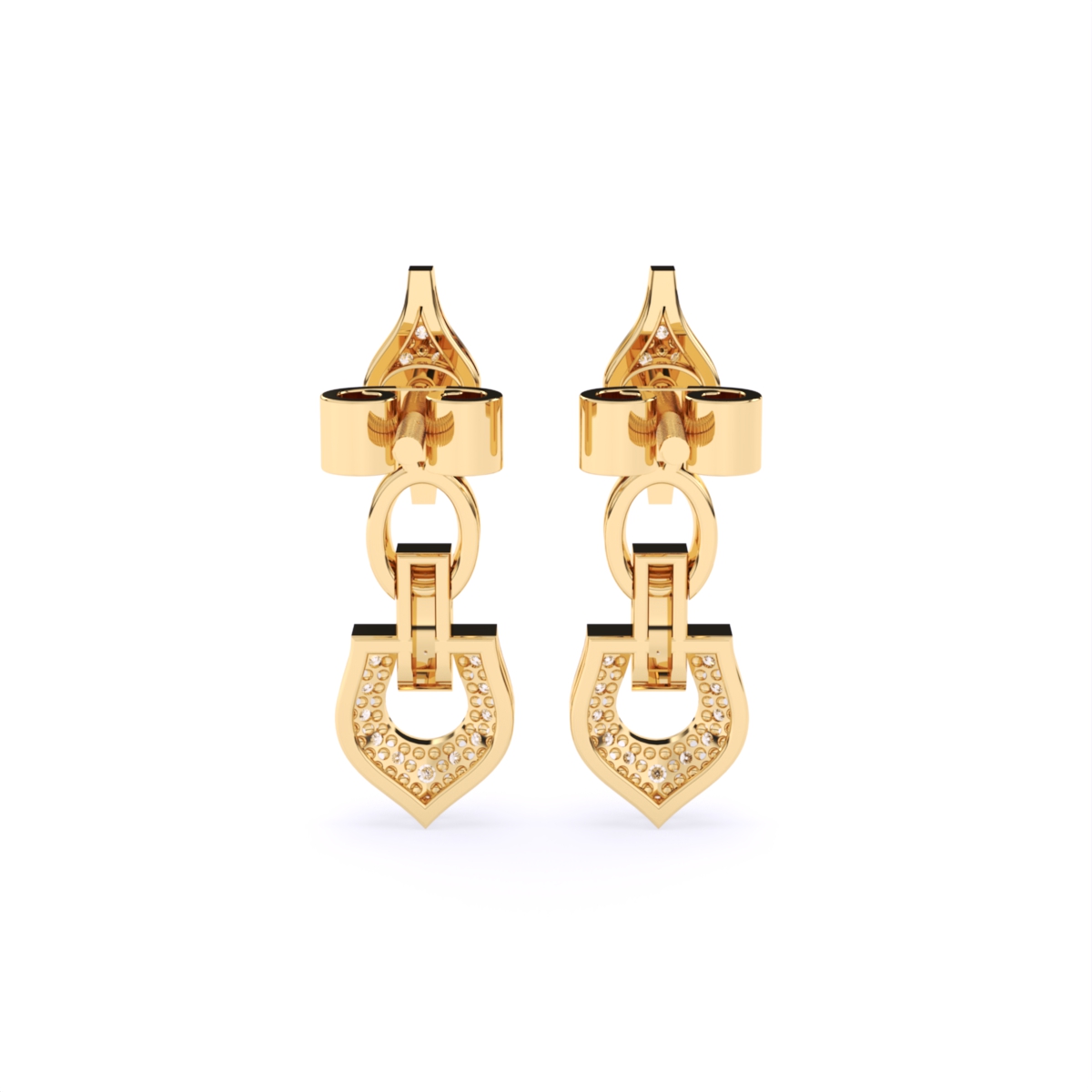 Regal Charm Link Lab Grown Diamond Earrings