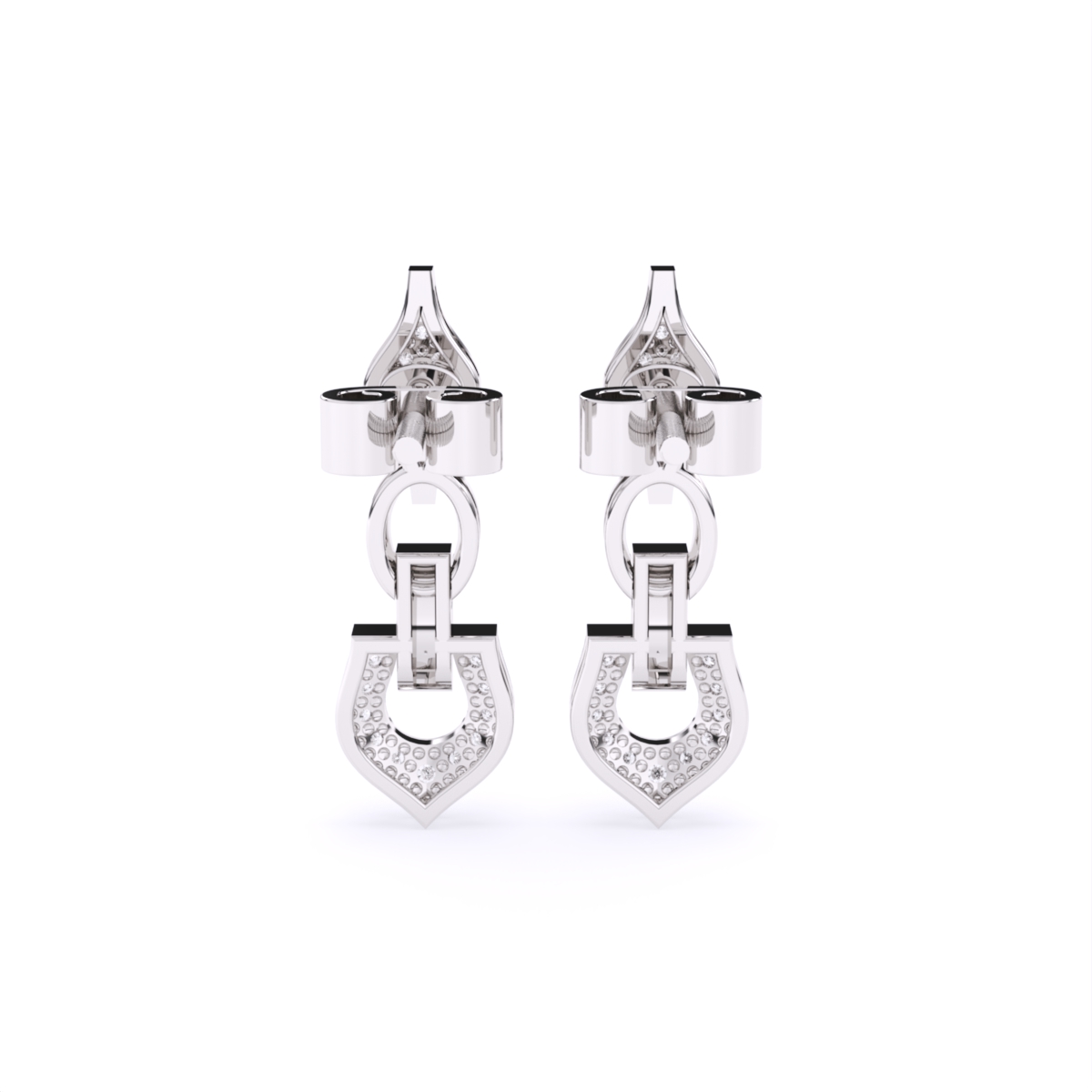 Regal Charm Link Lab Grown Diamond Earrings