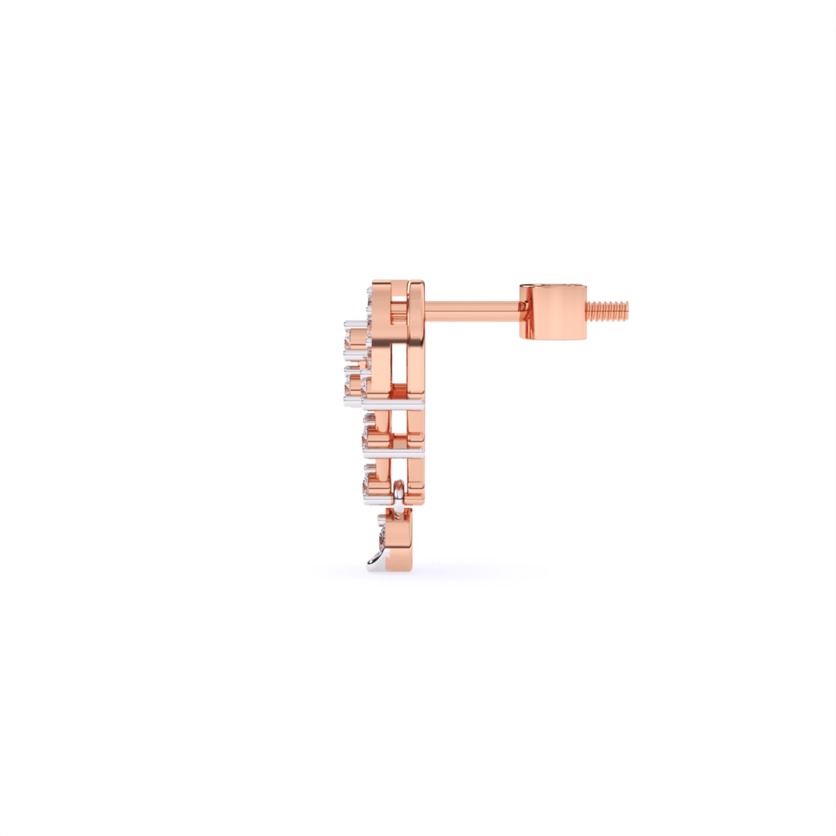 Round Two-Tone Lab Grown Diamond Earrings