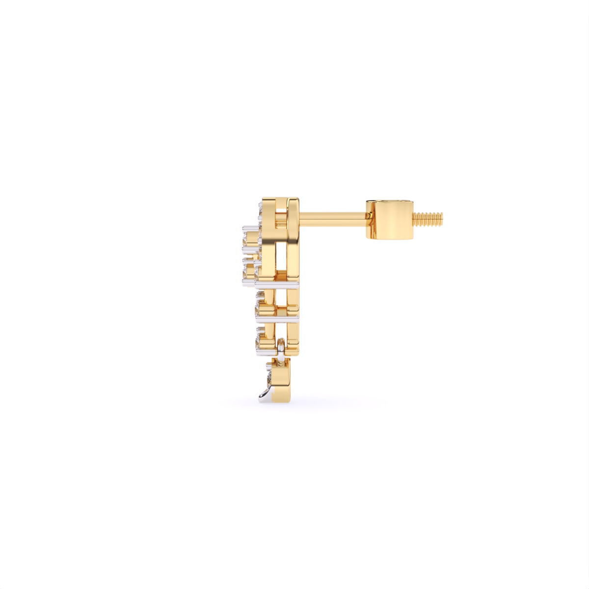 Round Two-Tone Lab Grown Diamond Earrings