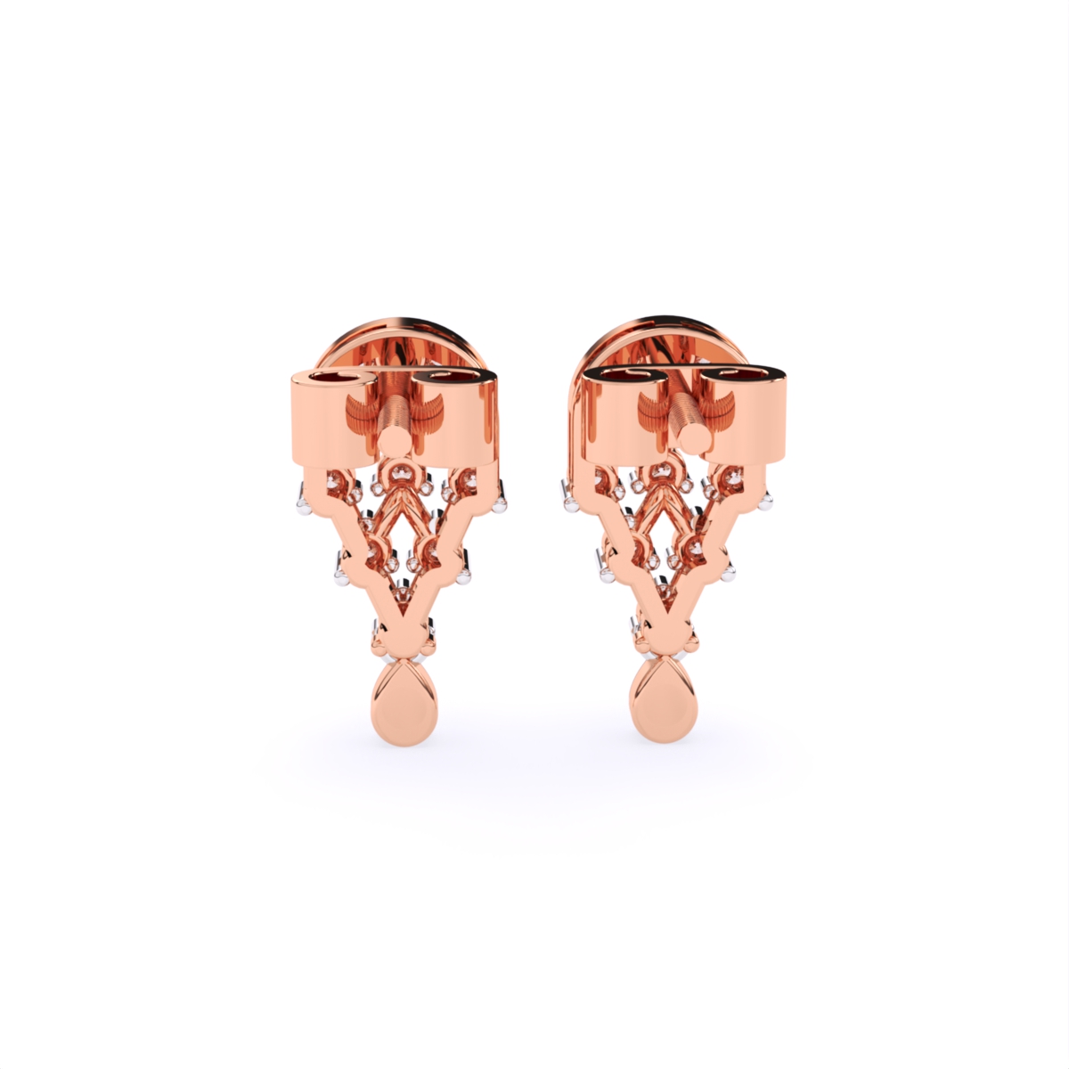 Round Two-Tone Lab Grown Diamond Earrings