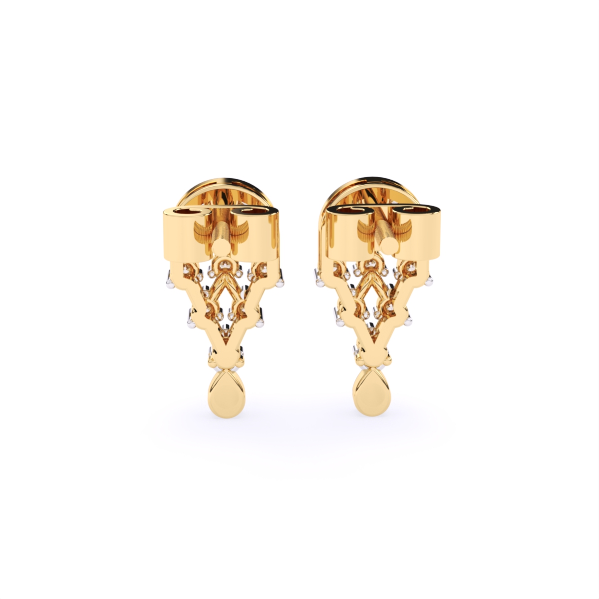 Round Two-Tone Lab Grown Diamond Earrings