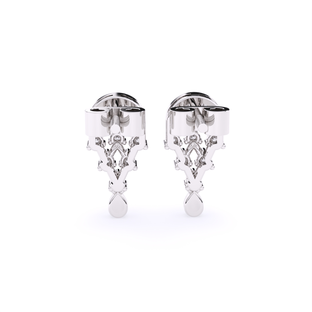 Round Two-Tone Lab Grown Diamond Earrings