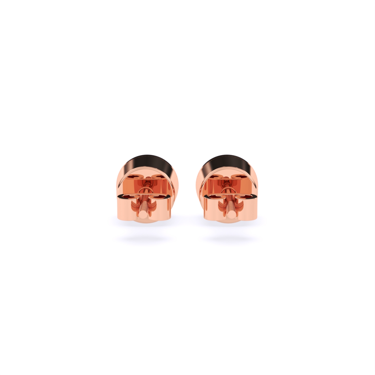 Round Bezel Setting Solitaire Diamond Earrings