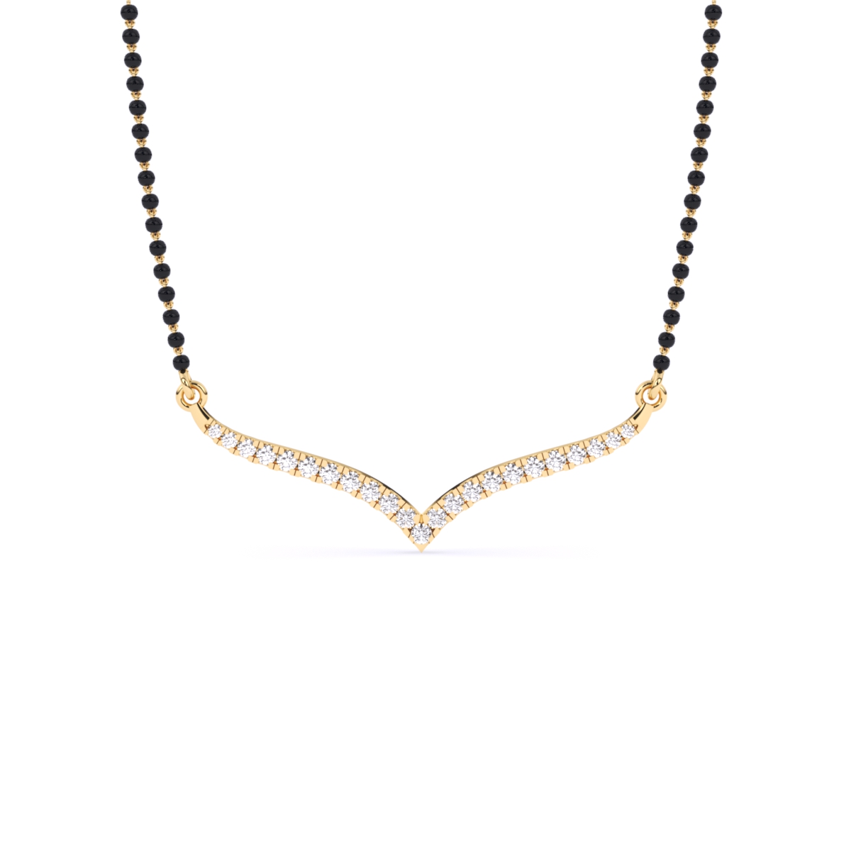Elegant V Shape Curve Diamond Mangalsutra