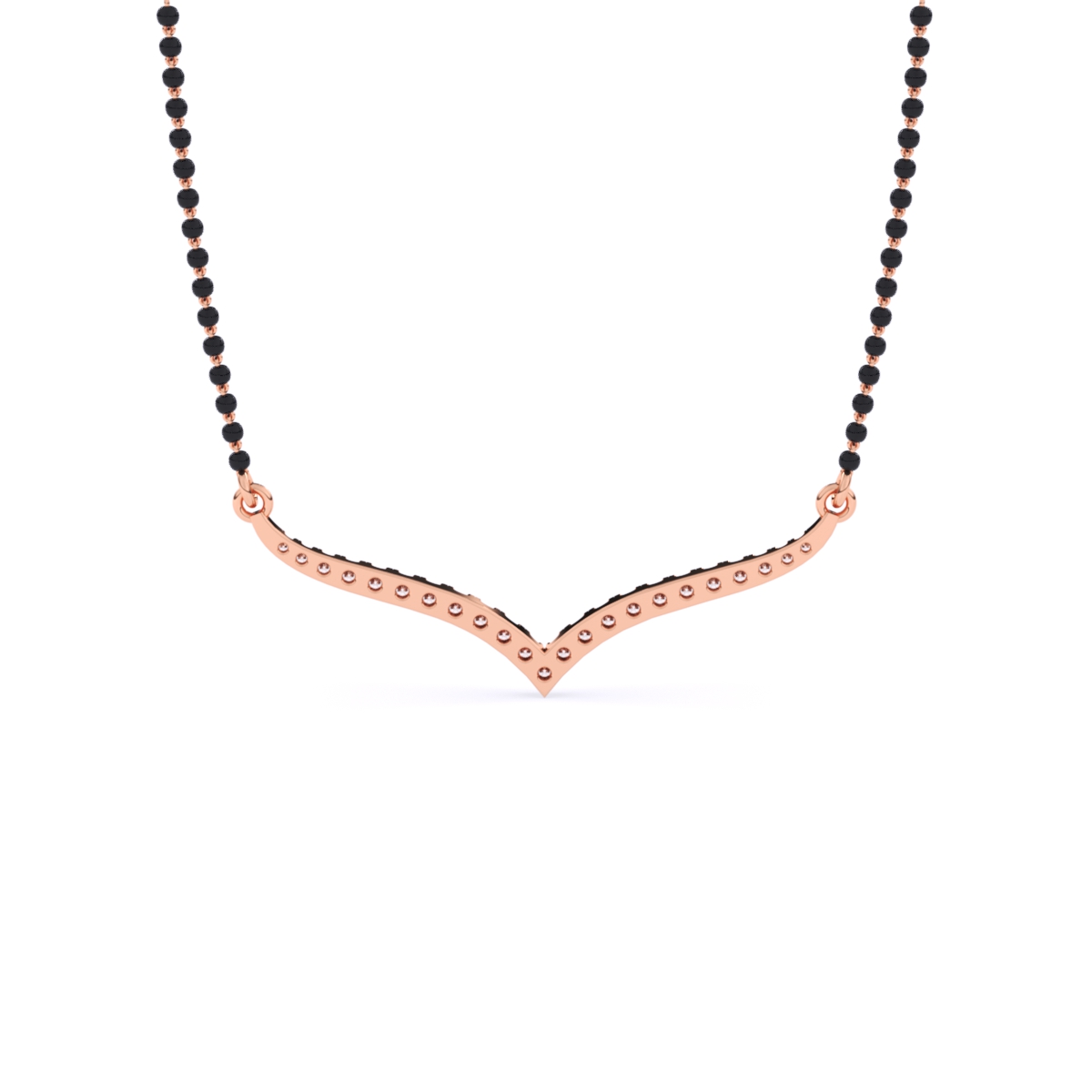 Elegant V Shape Curve Diamond Mangalsutra
