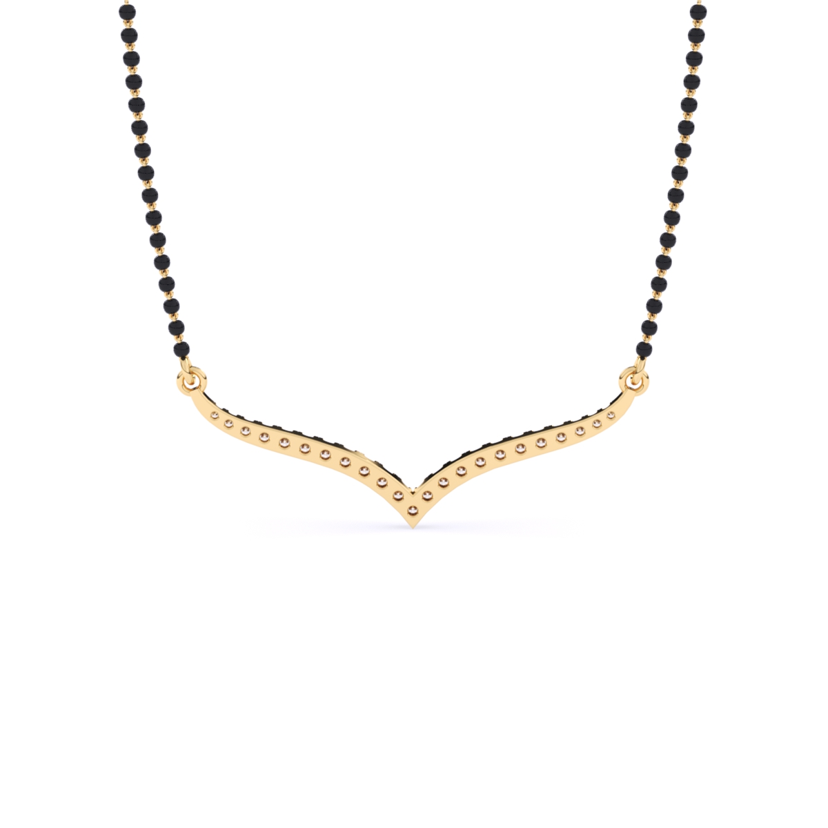 Elegant V Shape Curve Diamond Mangalsutra