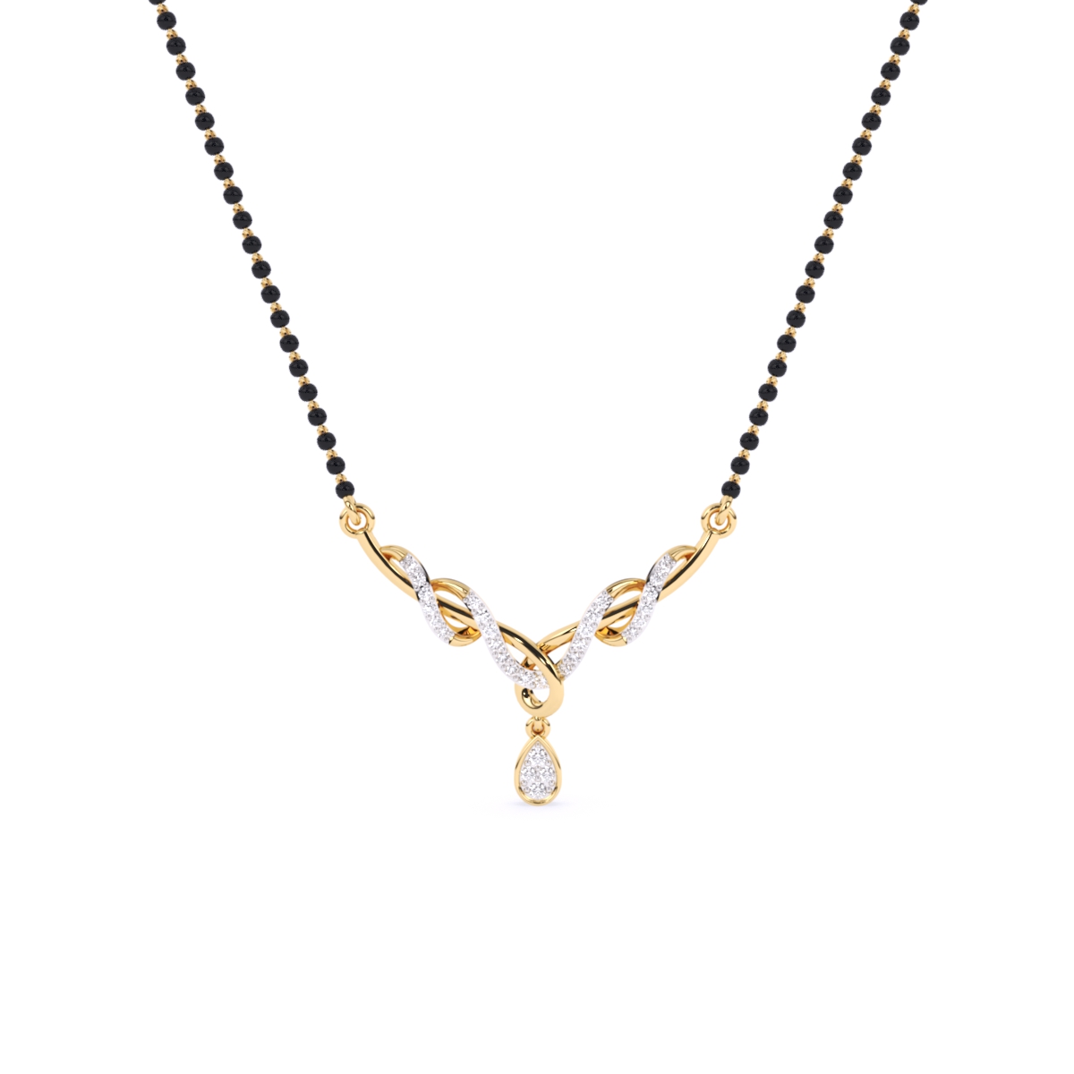 Simple Lab Diamond Pendant Mangalsutra