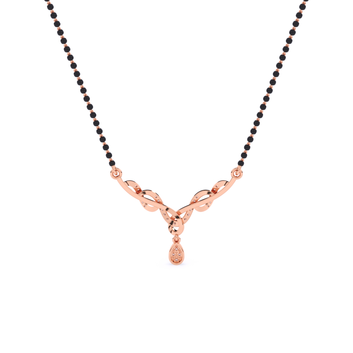 Simple Lab Diamond Pendant Mangalsutra
