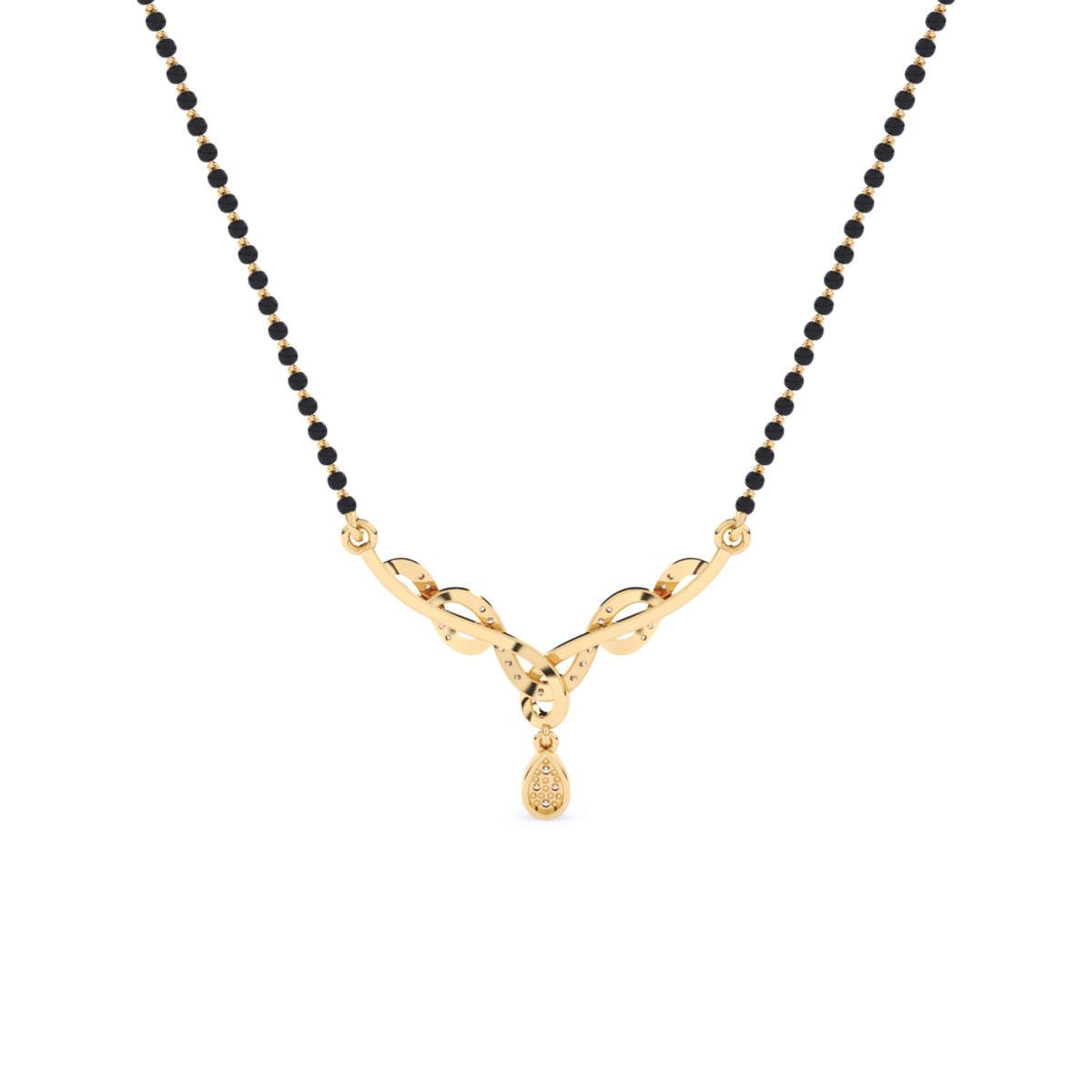 Simple Lab Diamond Pendant Mangalsutra
