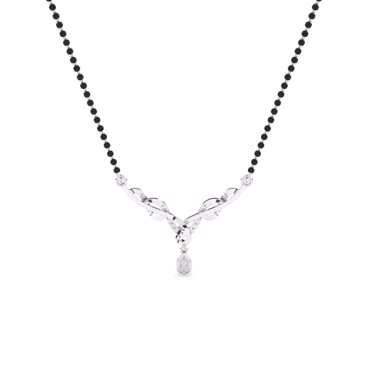 Simple Lab Diamond Pendant Mangalsutra