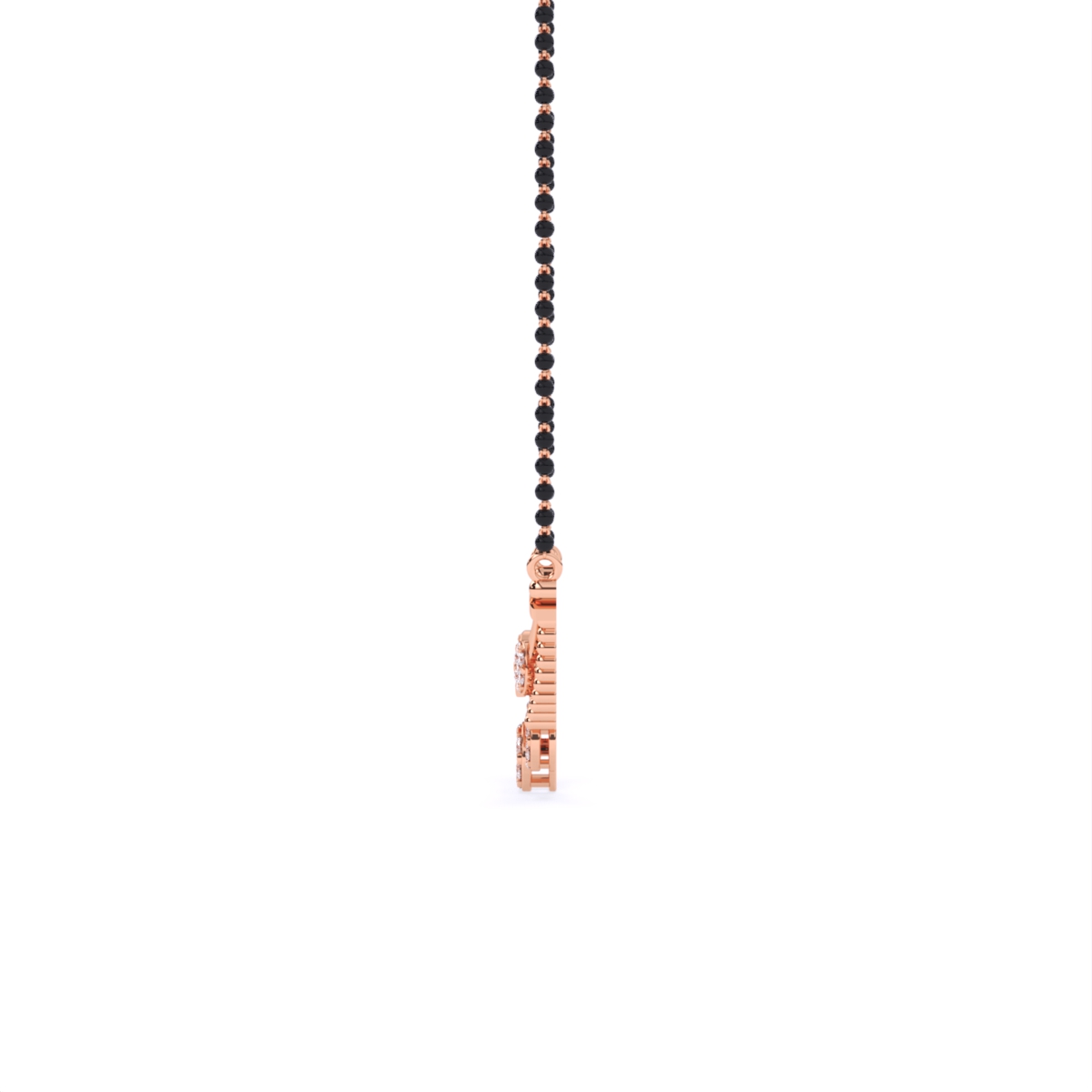 Elegant Lab Grown Diamond Mangalsutra with Black Beads