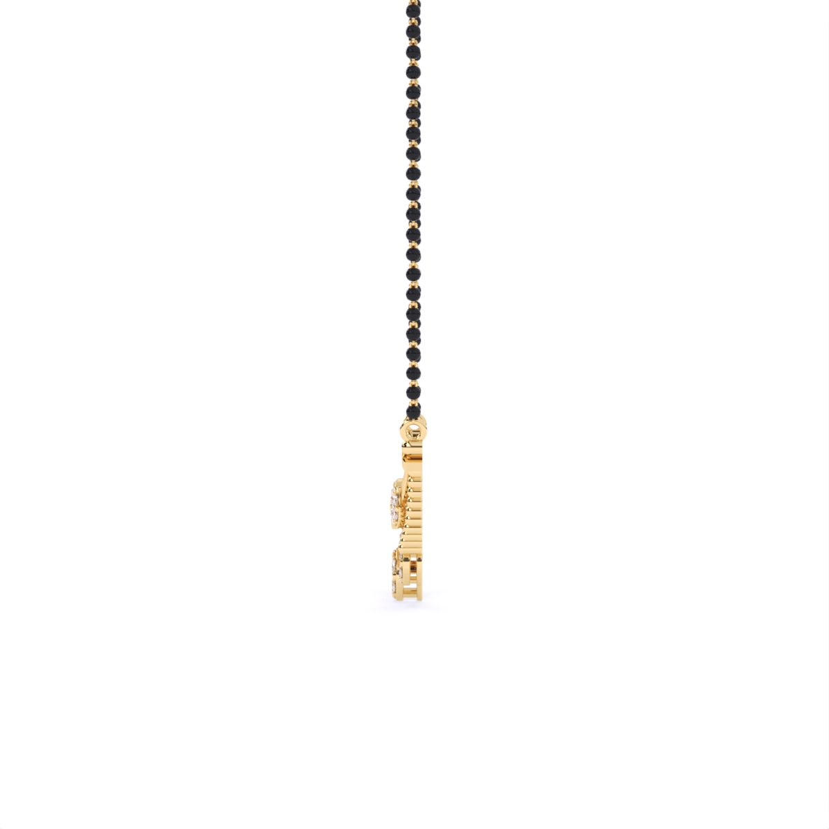 Elegant Lab Grown Diamond Mangalsutra with Black Beads