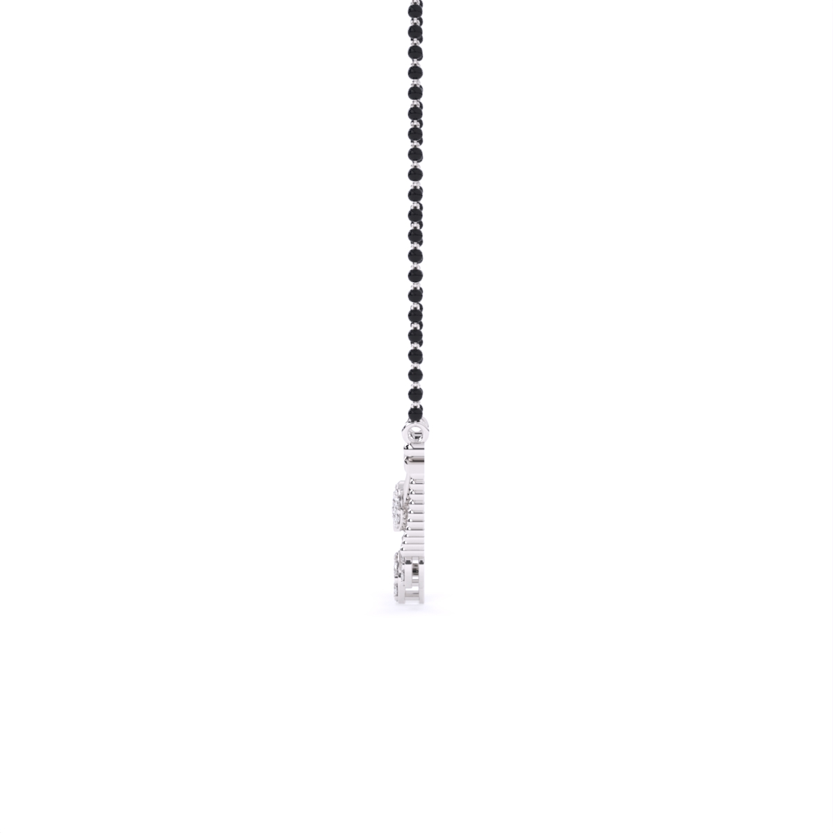 Elegant Lab Grown Diamond Mangalsutra with Black Beads