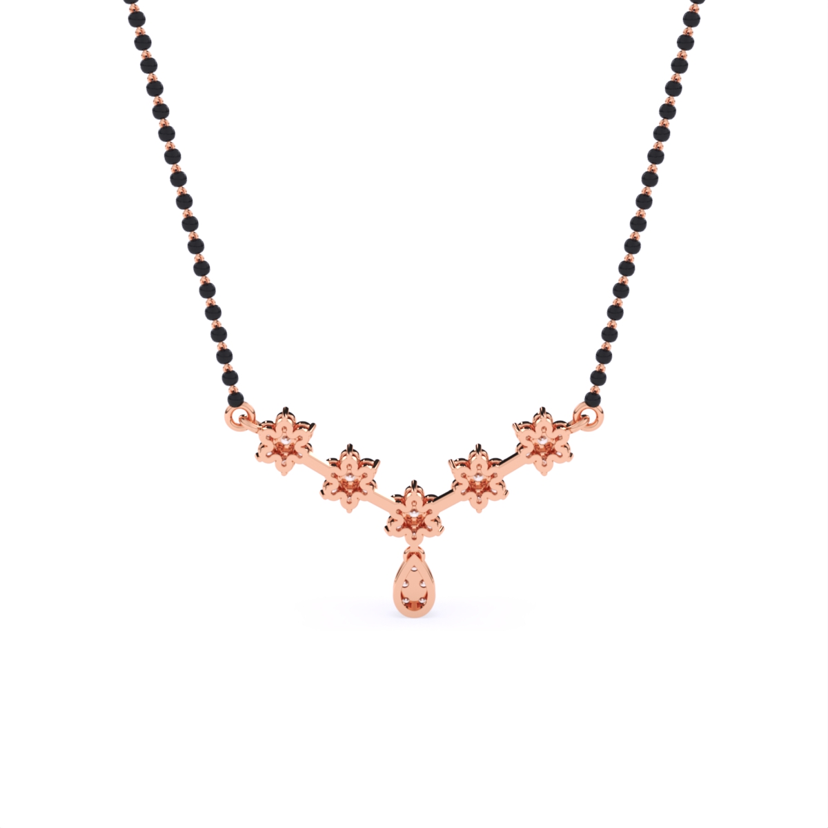 Dangling Flower Style Lab Diamond Mangalsutra