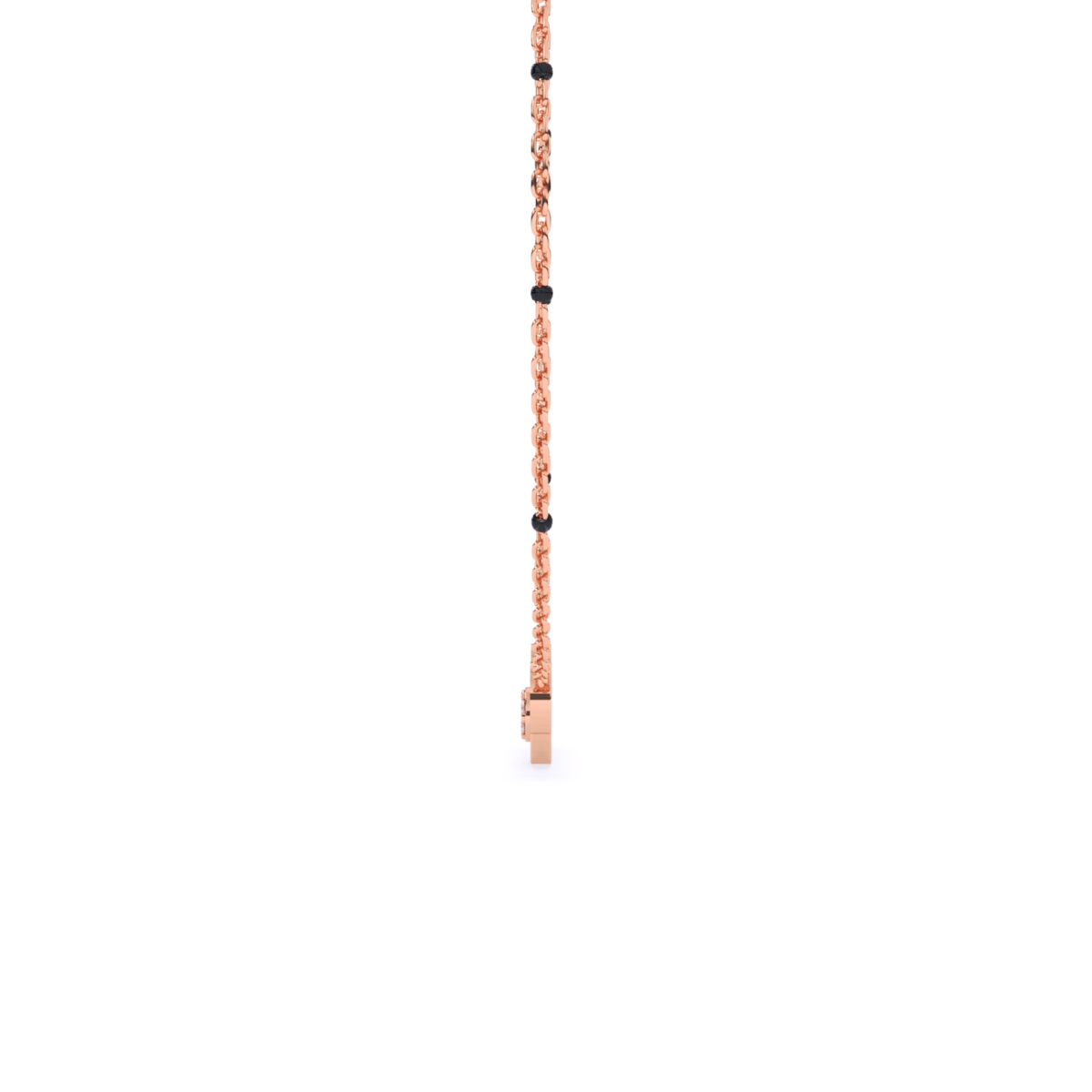 Lab Diamond Mangalsutra with Black Enamel Accents
