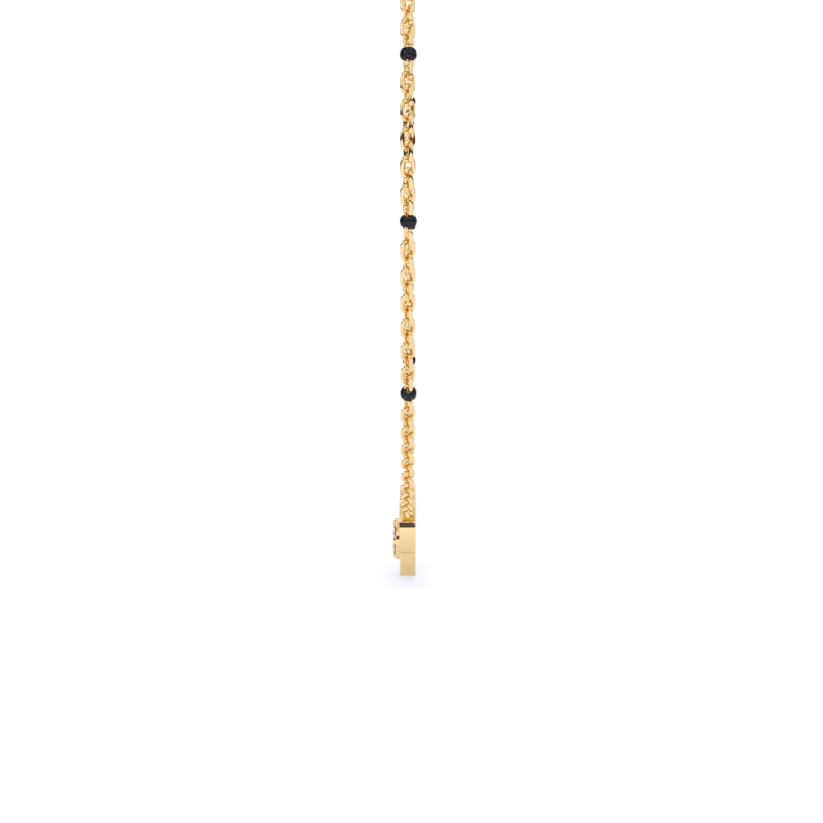 Lab Diamond Mangalsutra with Black Enamel Accents