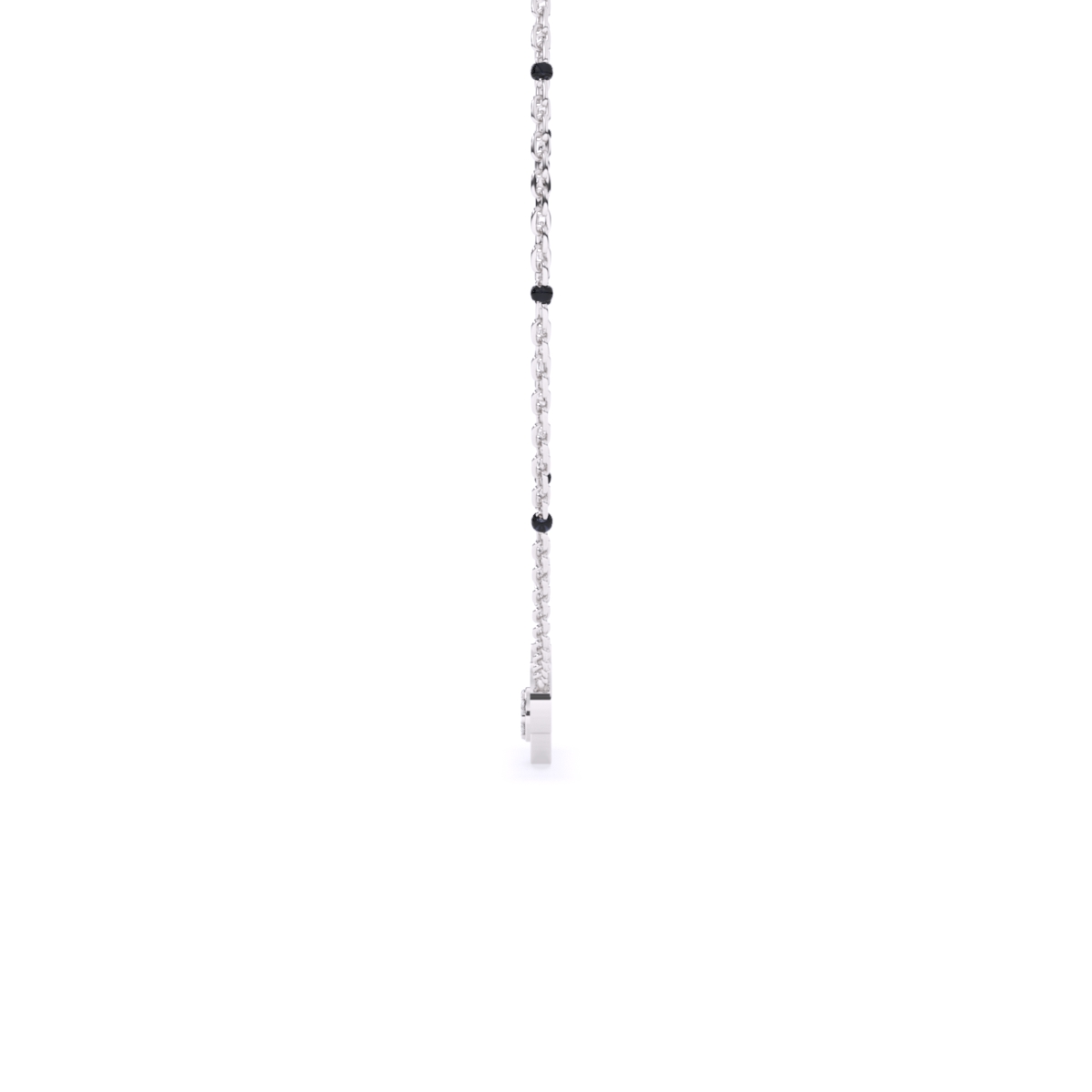 Lab Diamond Mangalsutra with Black Enamel Accents