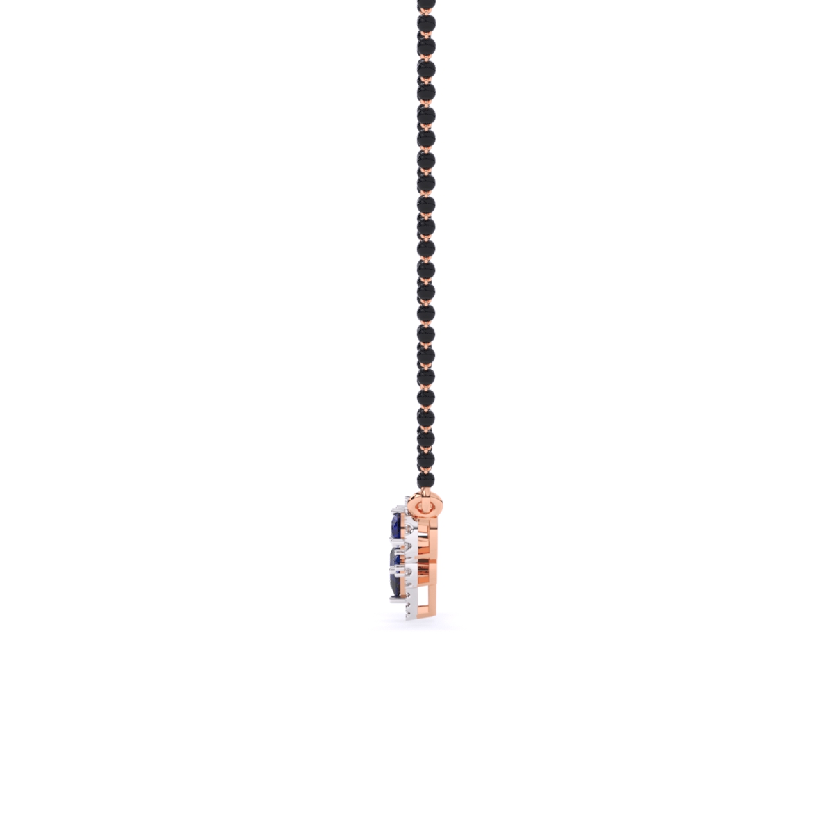 Royal Blue Sapphire and Lab Diamond Mangalsutra