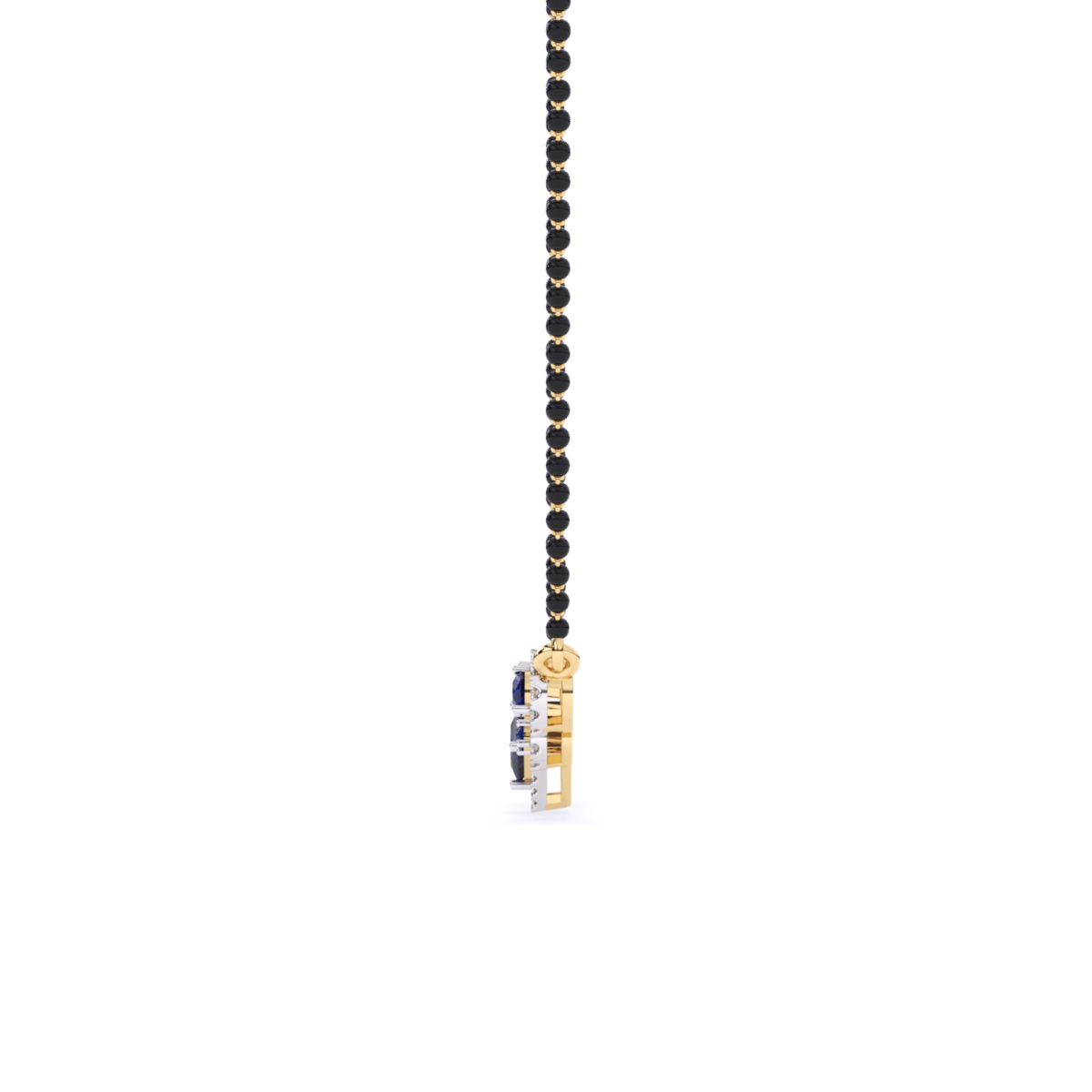 Royal Blue Sapphire and Lab Diamond Mangalsutra