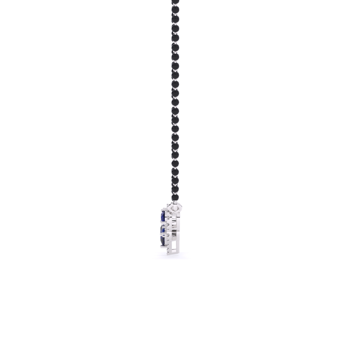 Royal Blue Sapphire and Lab Diamond Mangalsutra