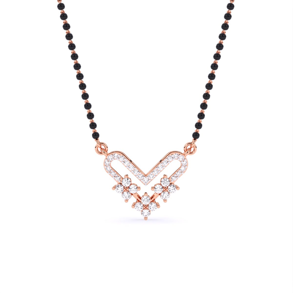 V Shape Lab Grown Diamond Mangalsutra